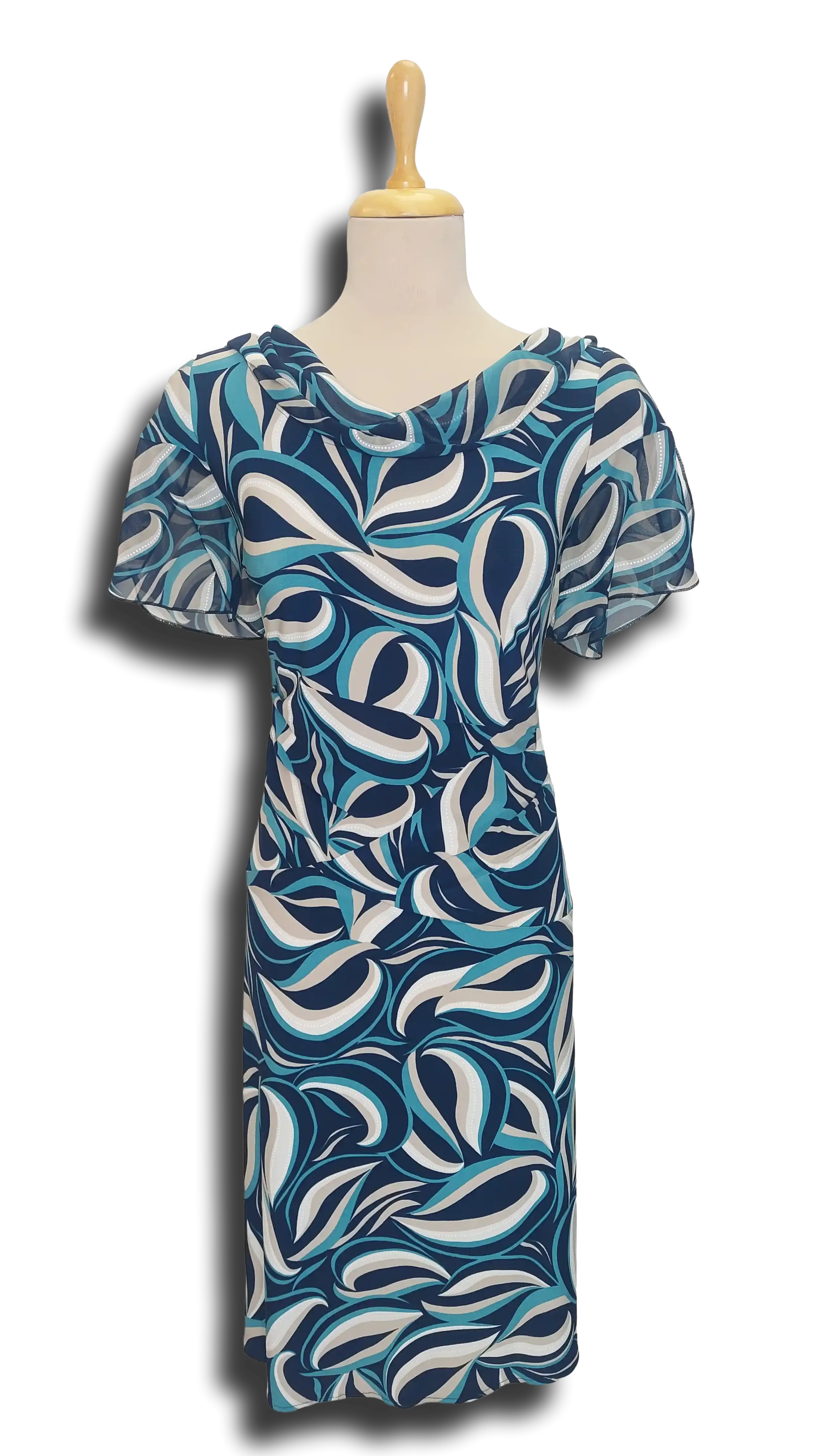 Anna hood with blue pattern dress product image