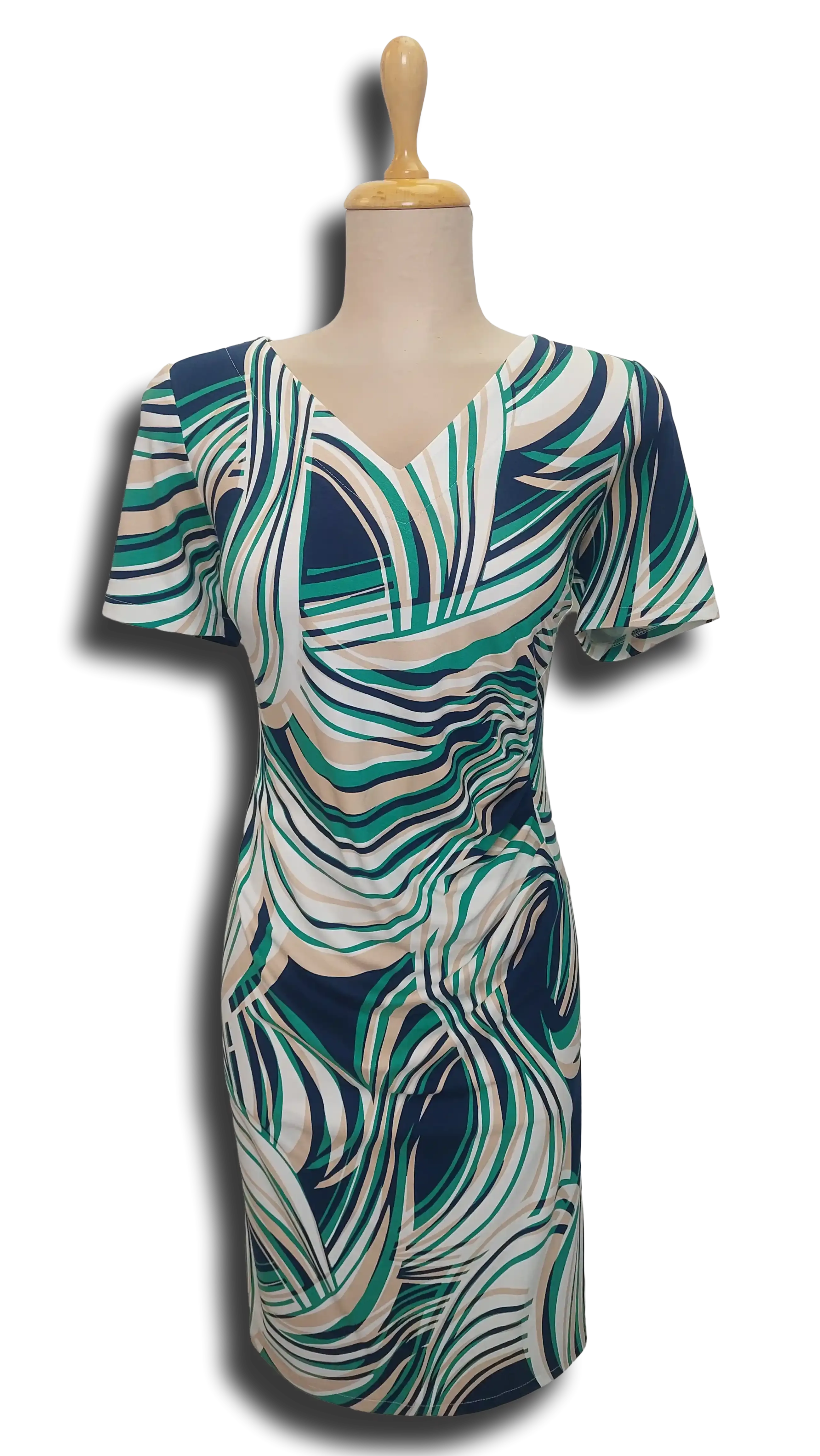 Anna drawn green pattern dress product image