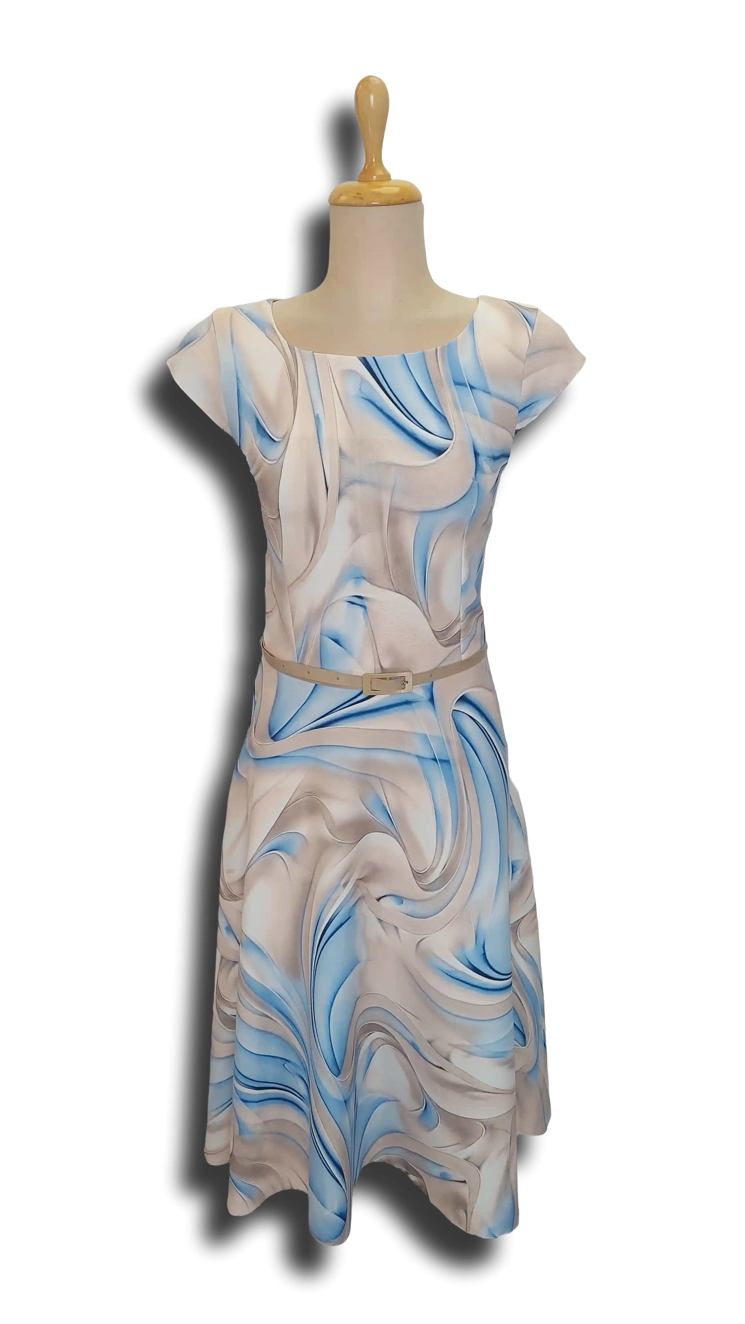 Gitta long light blue patterned dress product image