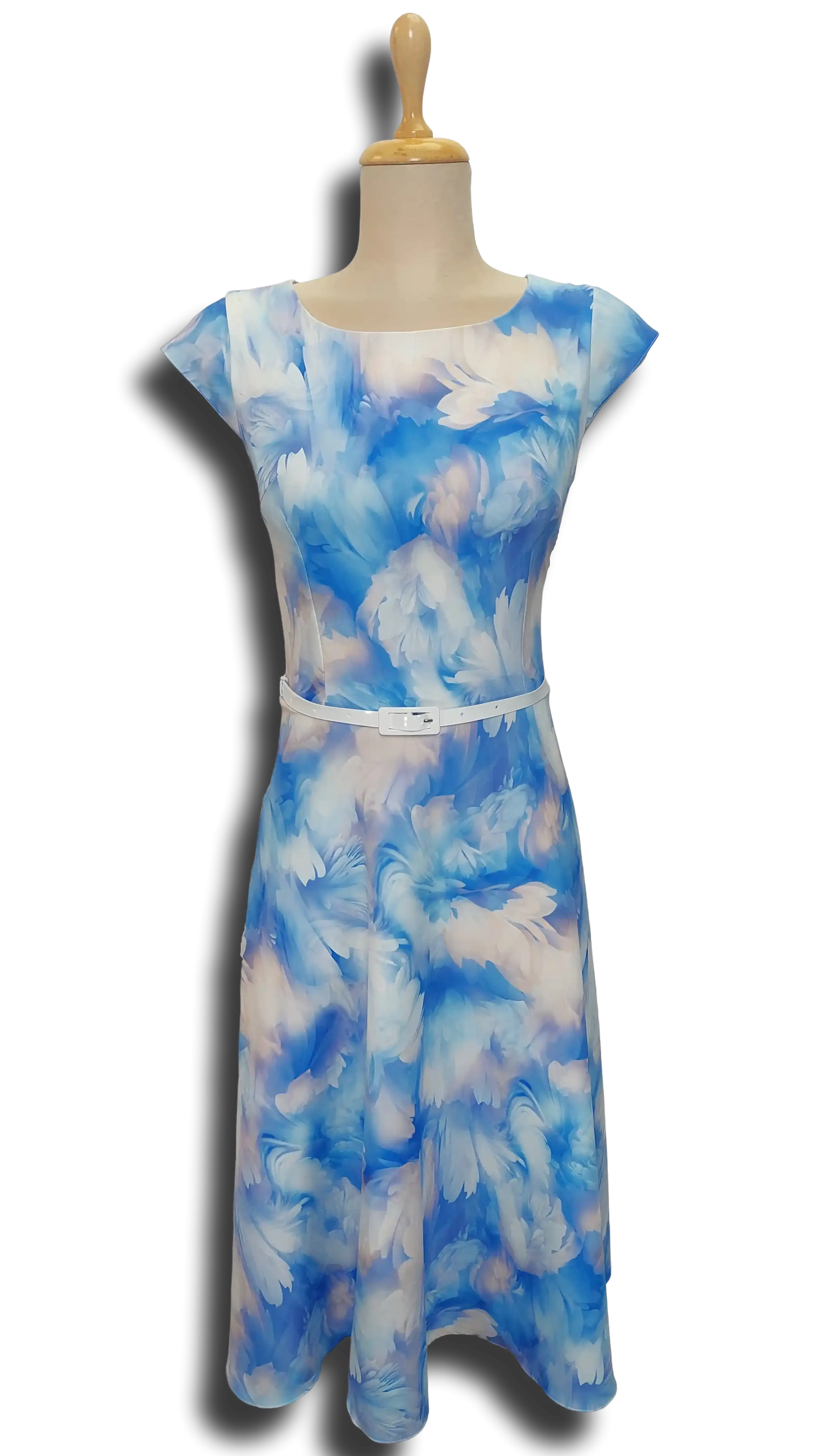 Gitta long royal blue patterned dress product image