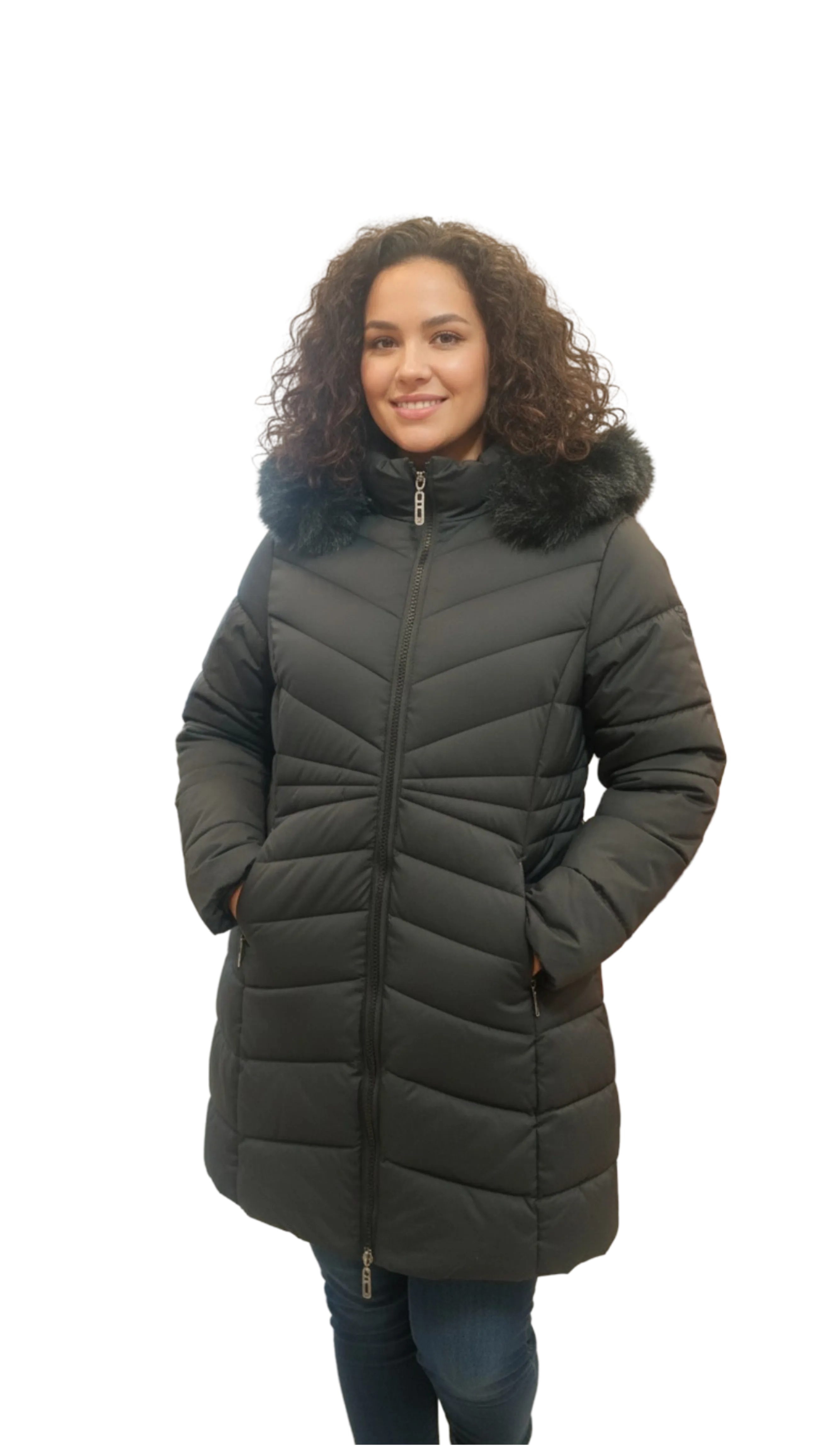 Csilla winter jacket slim fit black jacket product image