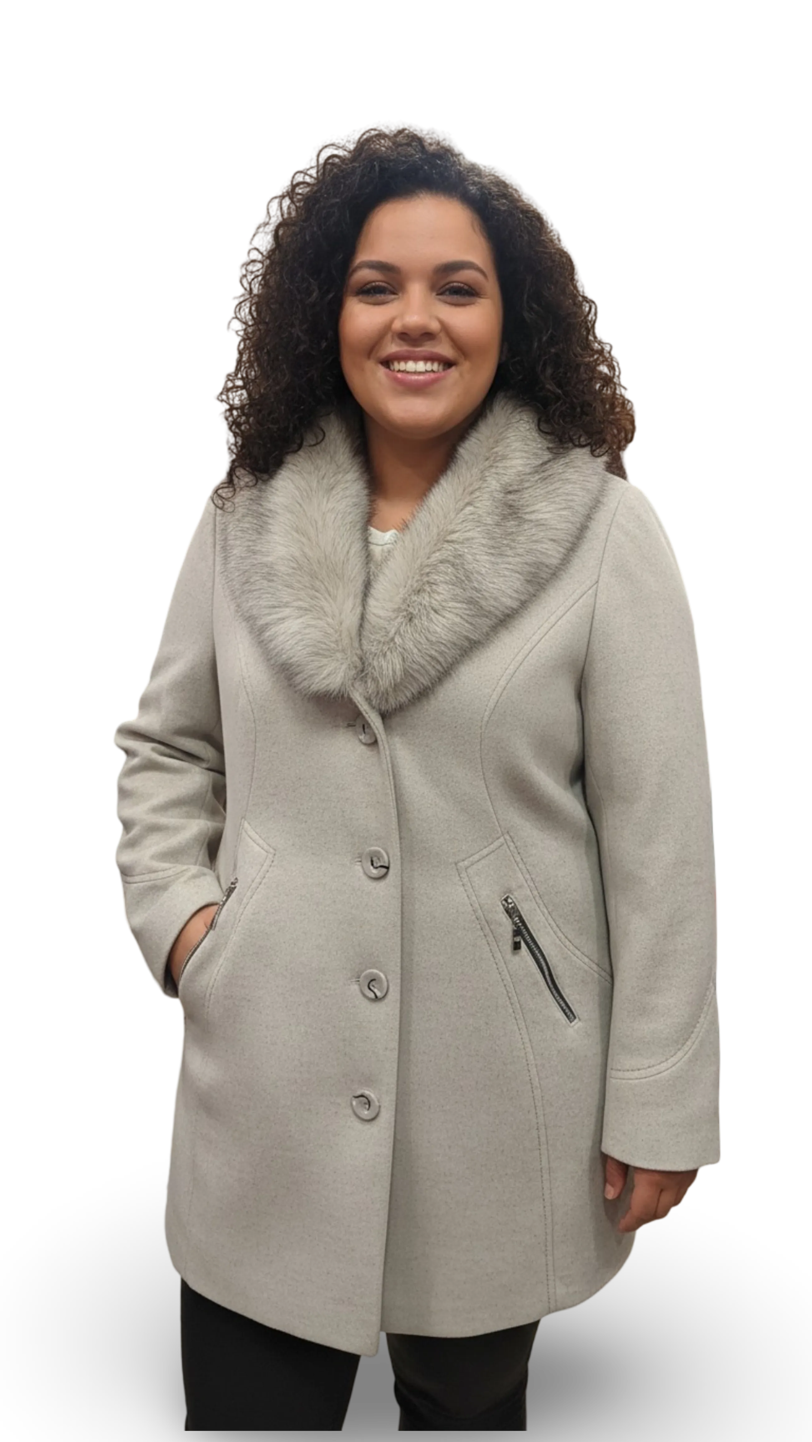 Adóra beige shawl collar short coat product image