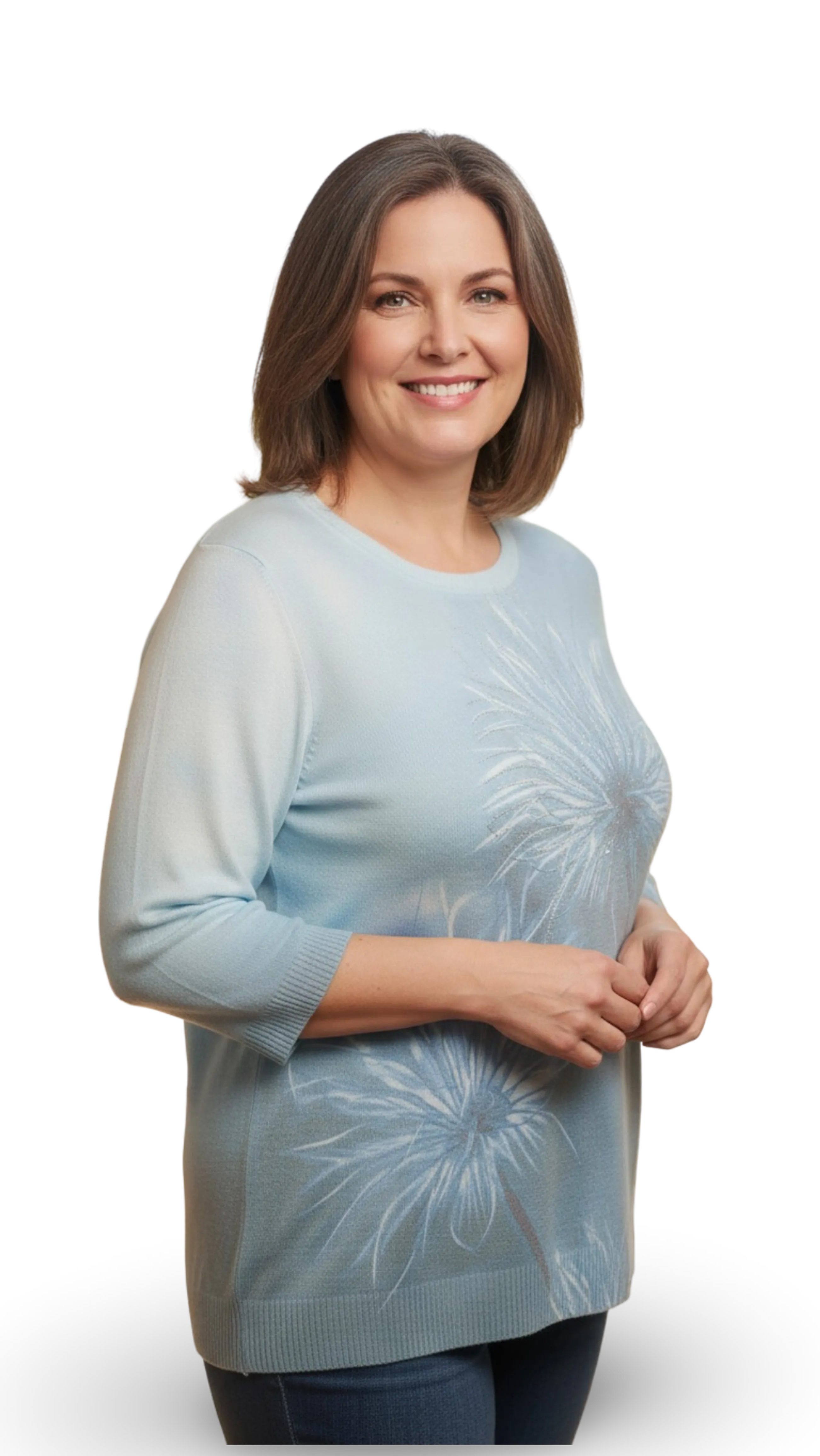 Juli rhinestone bright blue 3/4 sleeve jumper product image