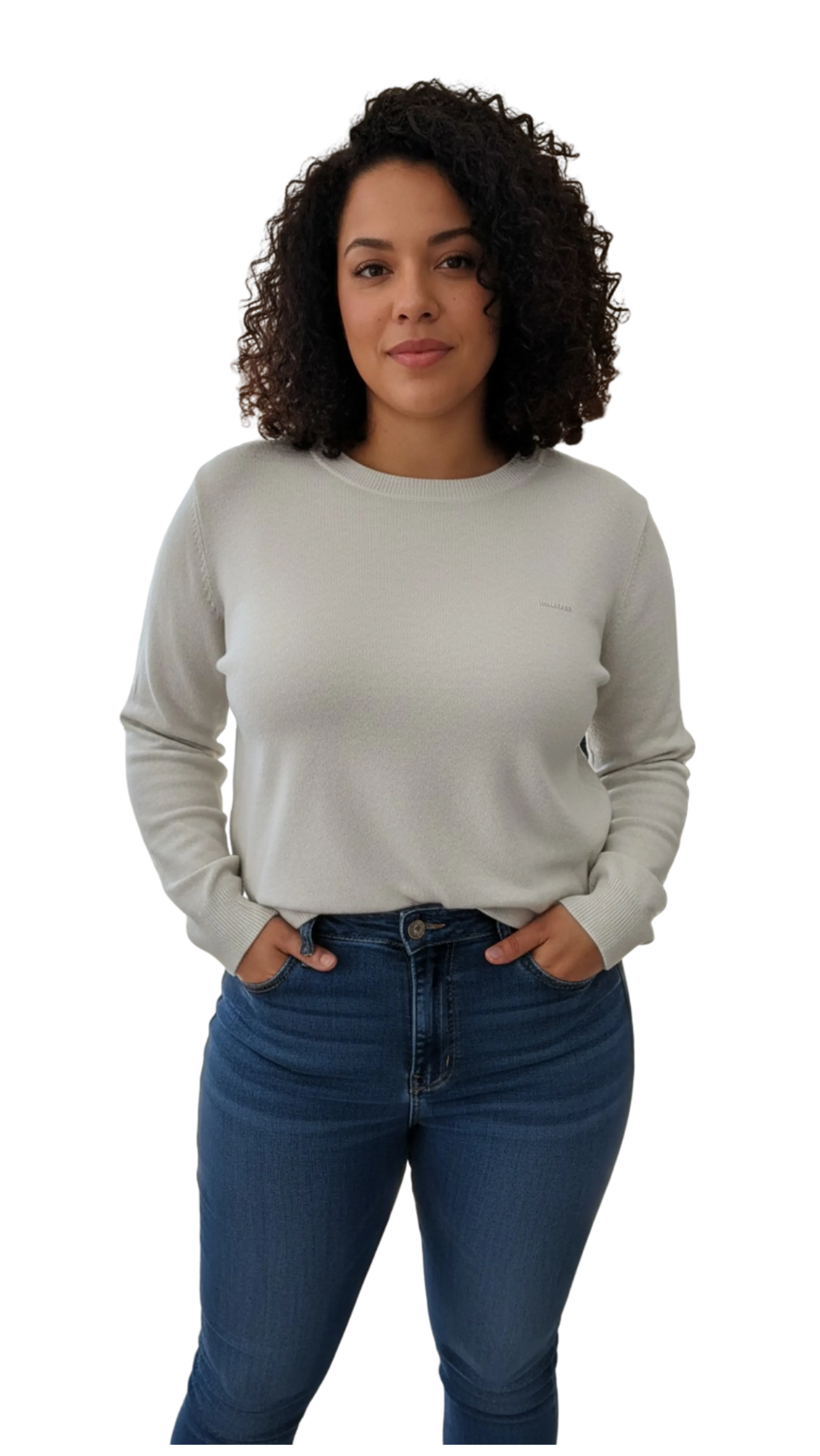 Lea smooth round neck cream jumper product image