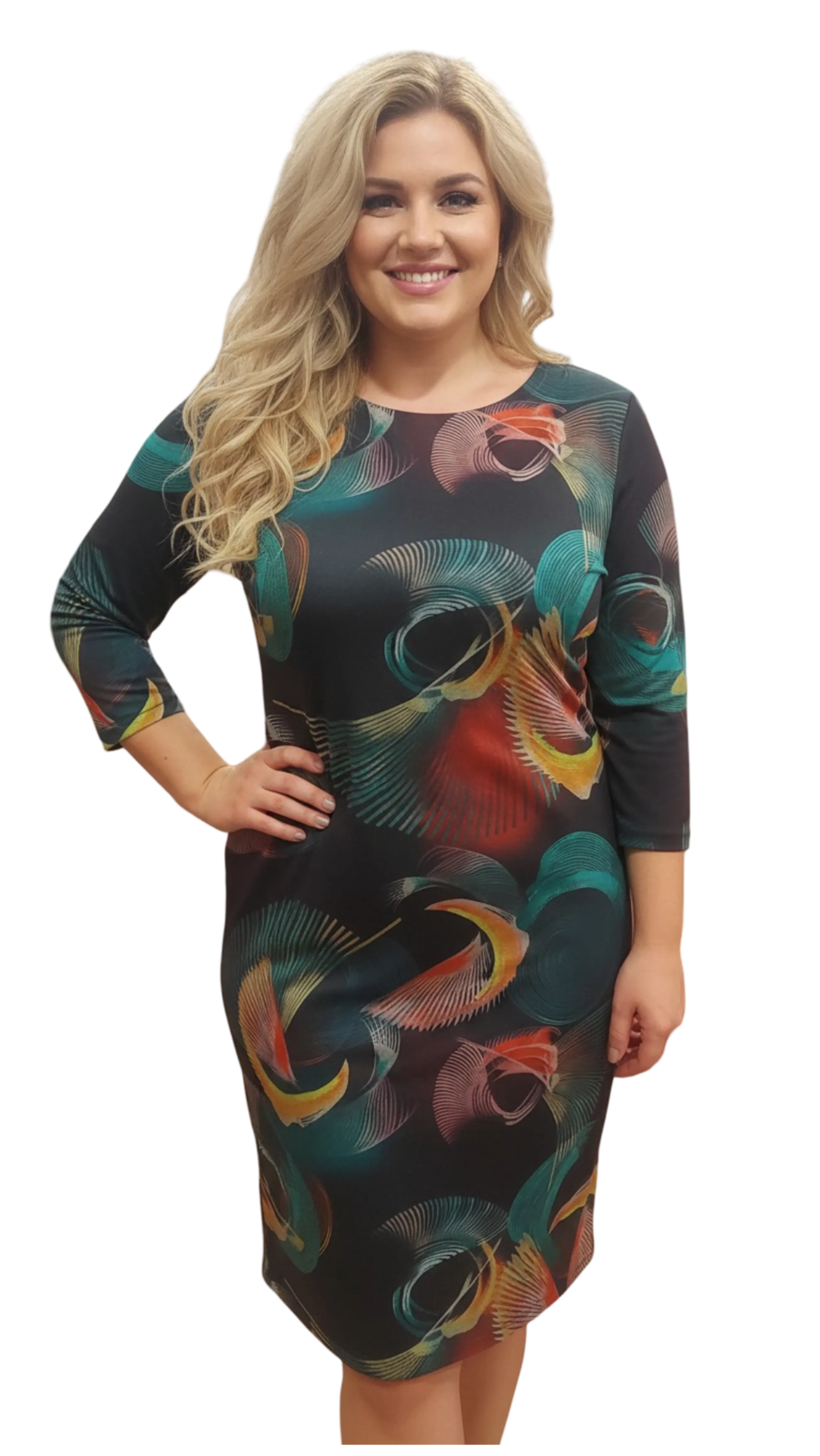Cora peacock pattern dress product image
