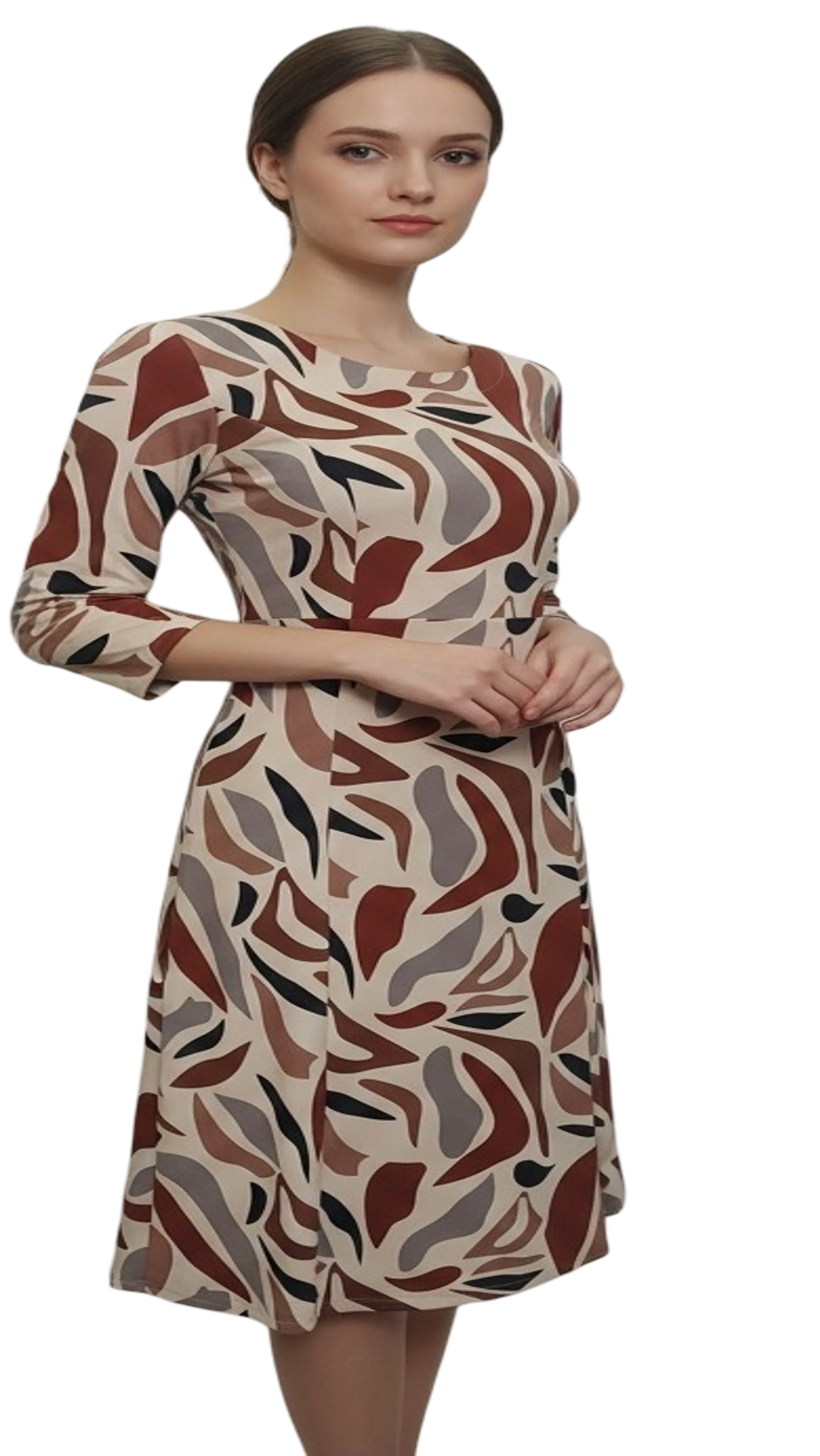 Anna glocknis brown pattern dress product image