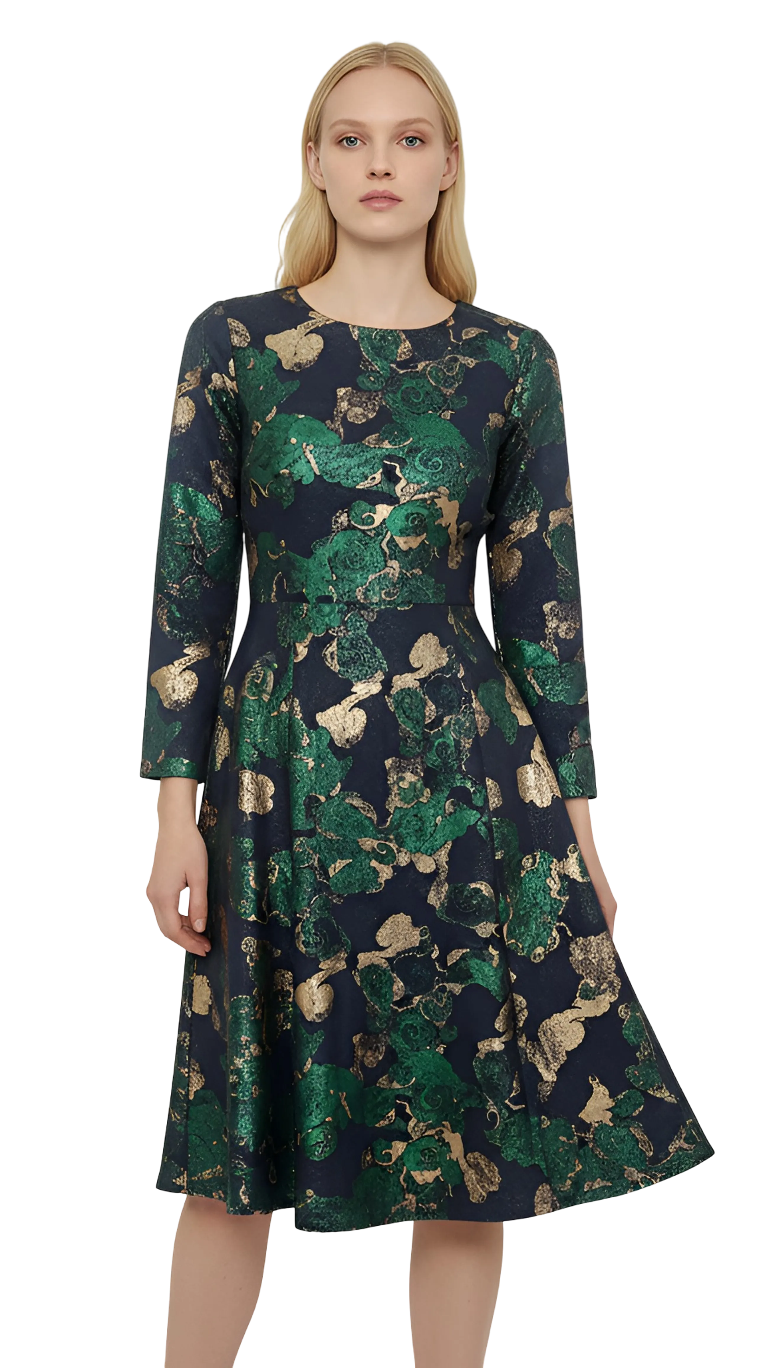 Carmen green glitter pattern dress product image