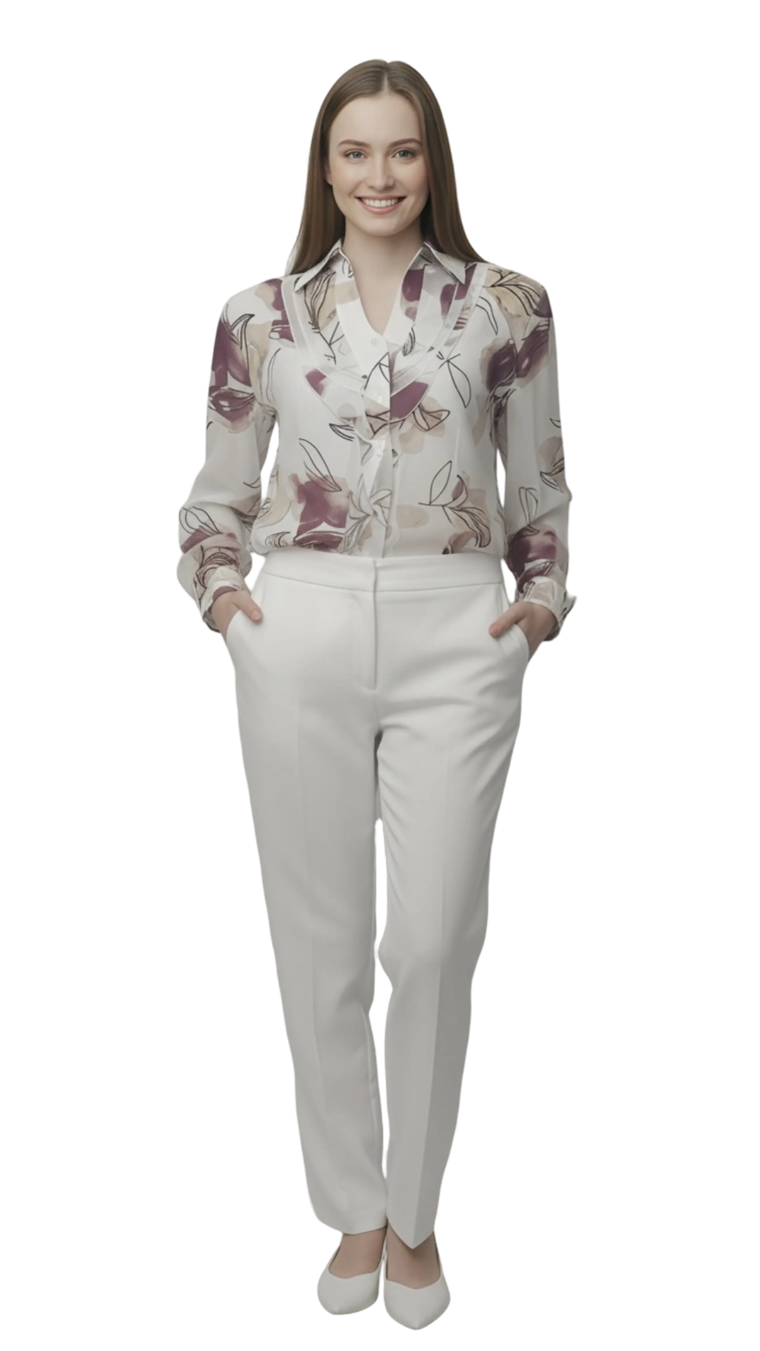 Gabriella baggy burgundy pattern blouse product image