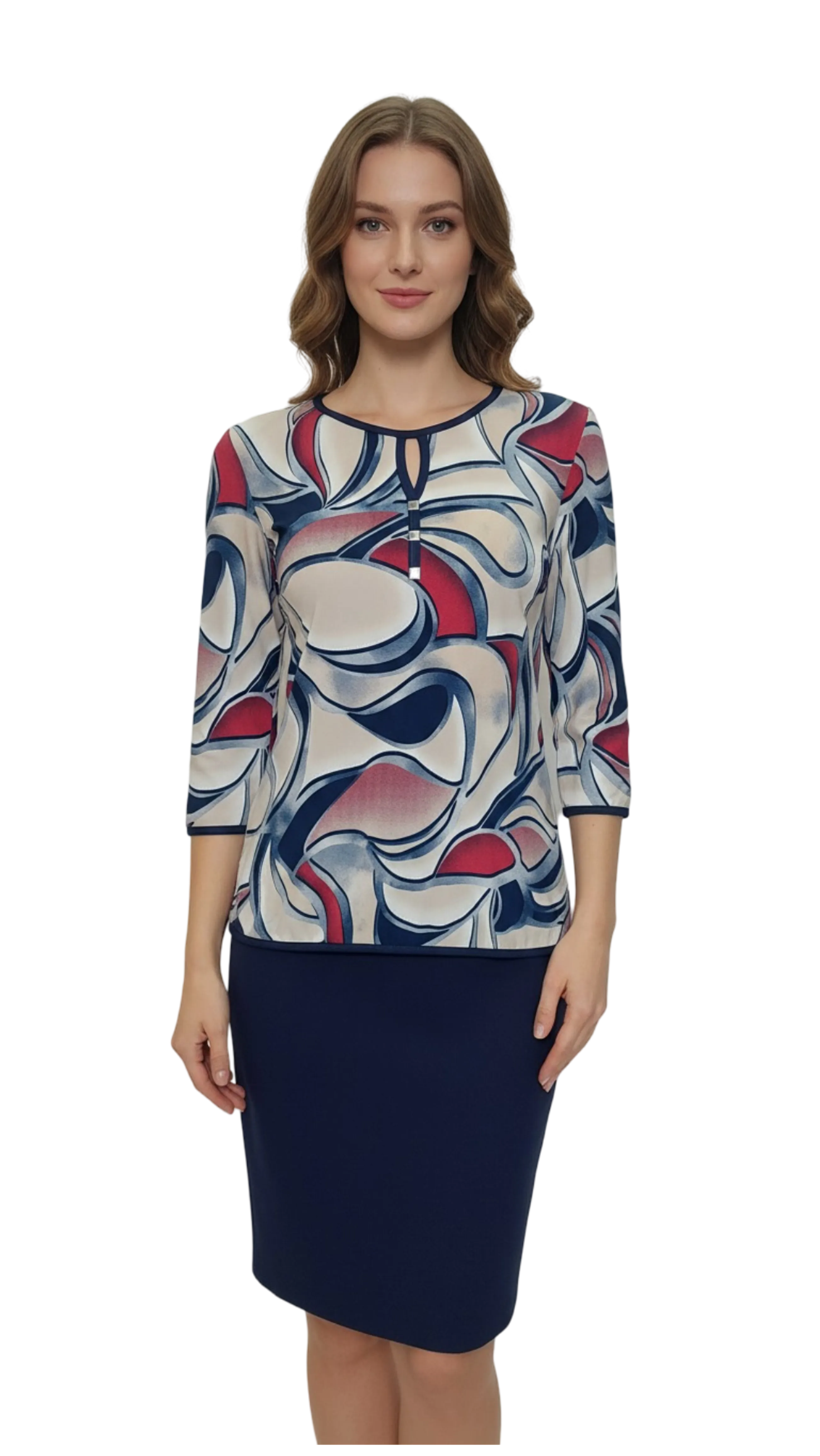 Amina burgundy pattern polo product image