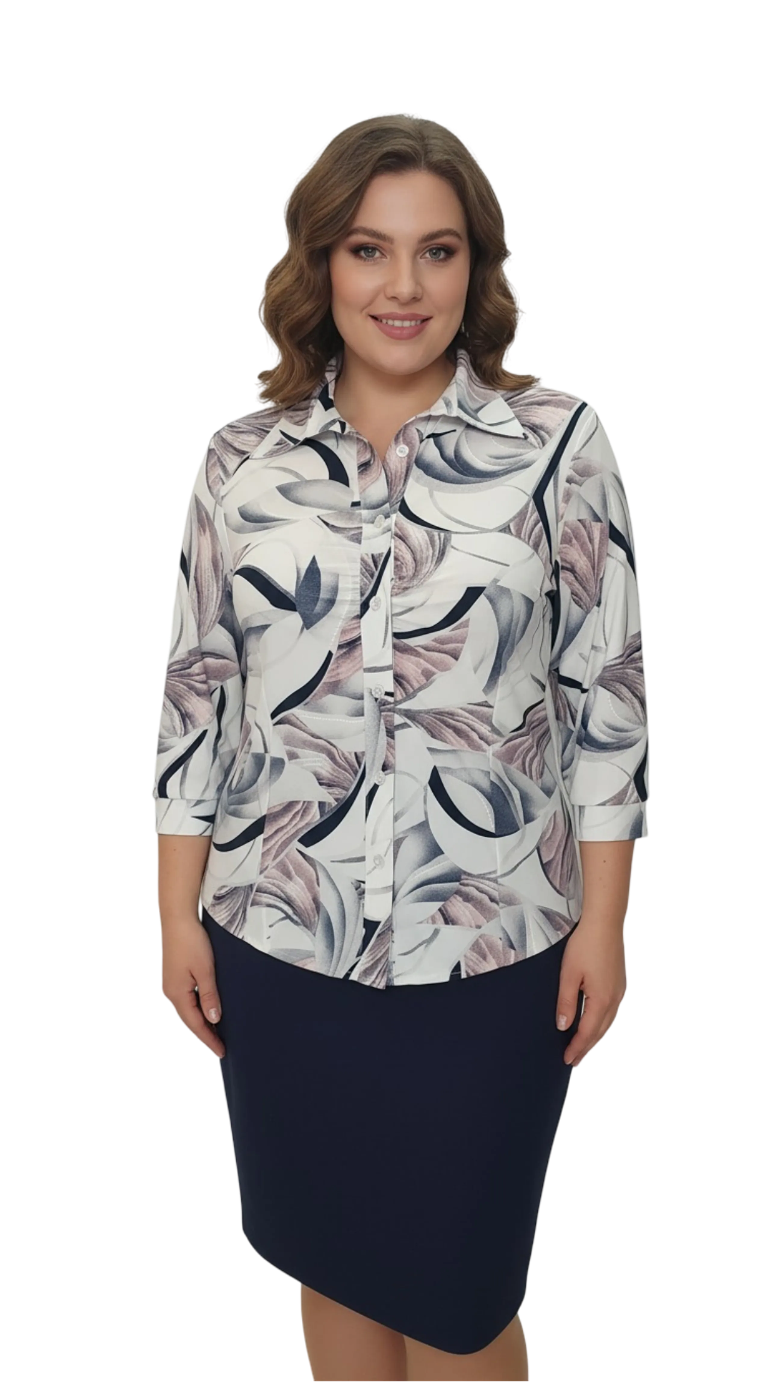 Edyta mauve pattern shirt blouse product image