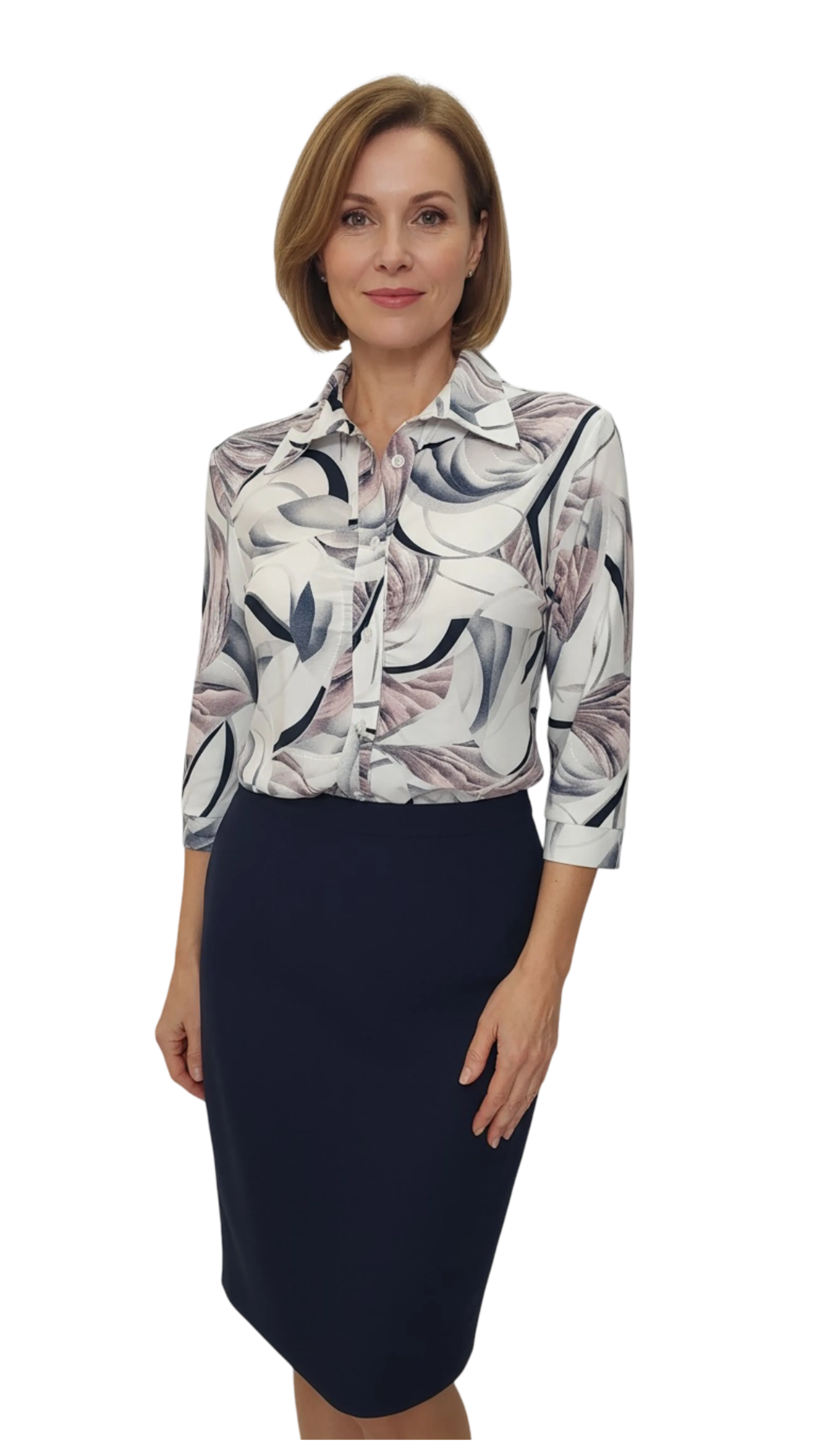 Edyta mauve pattern shirt blouse product image