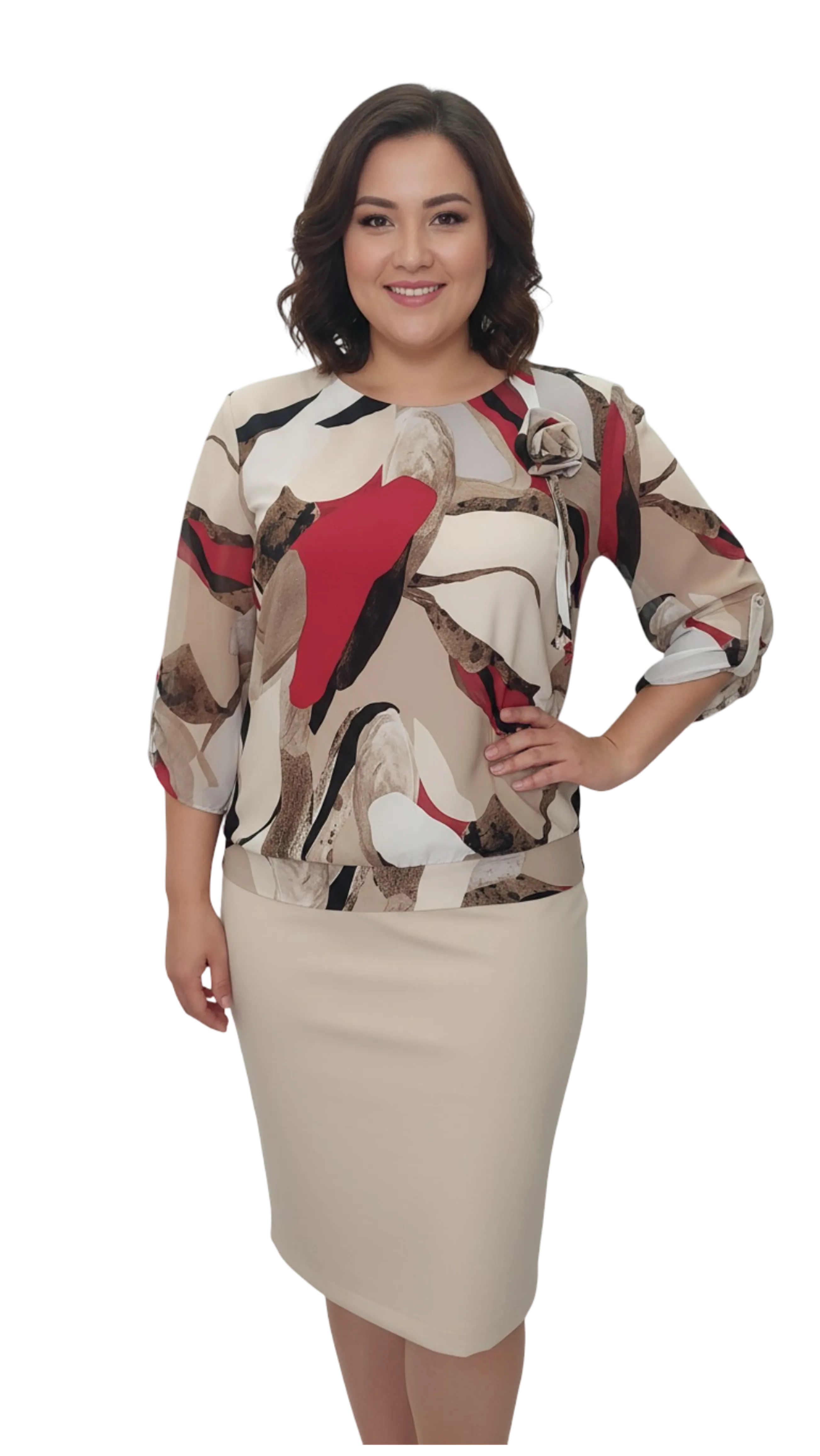 Magda red-beige rose blouse product image