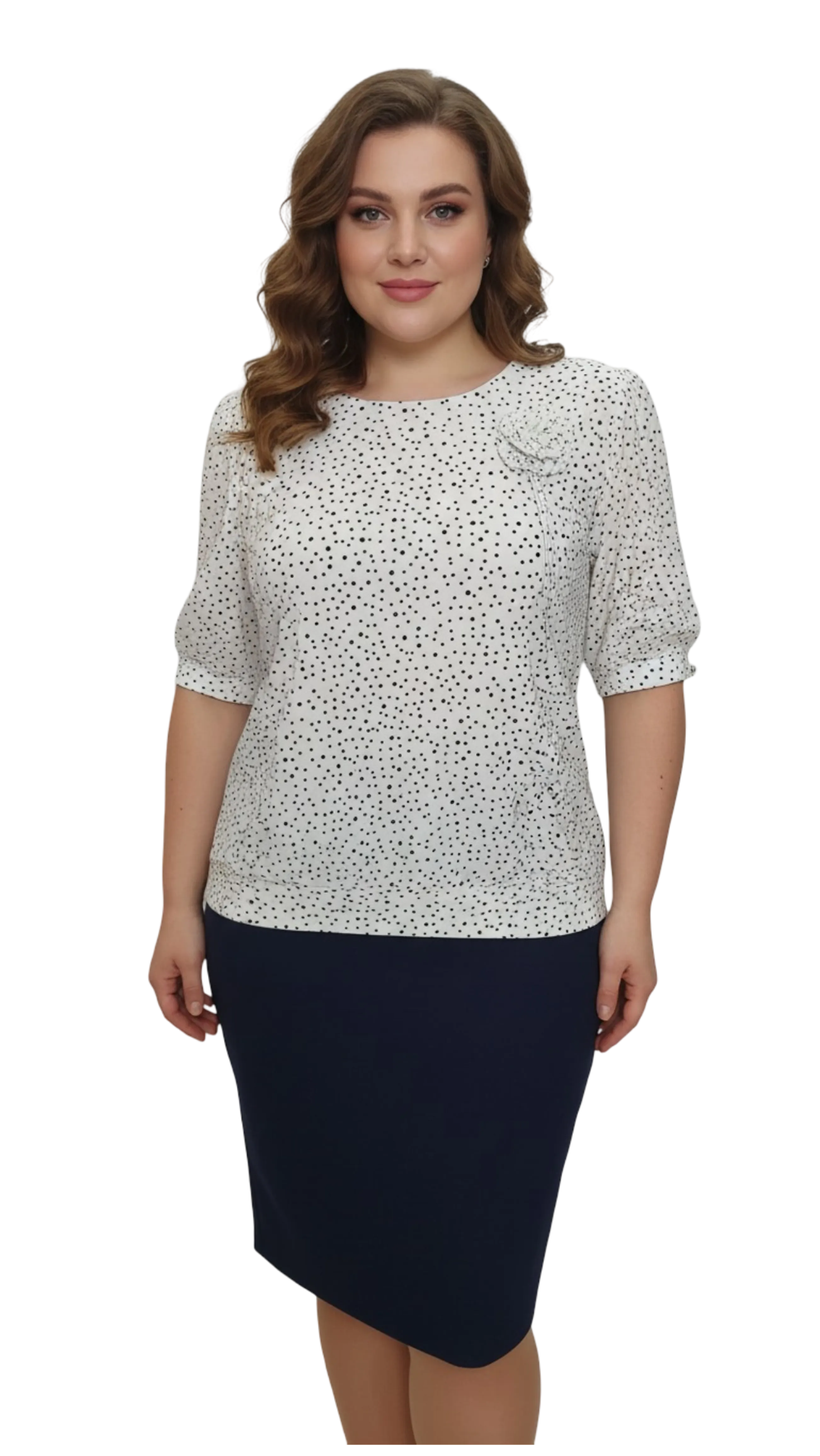 Magda white spotted rose blouse product image