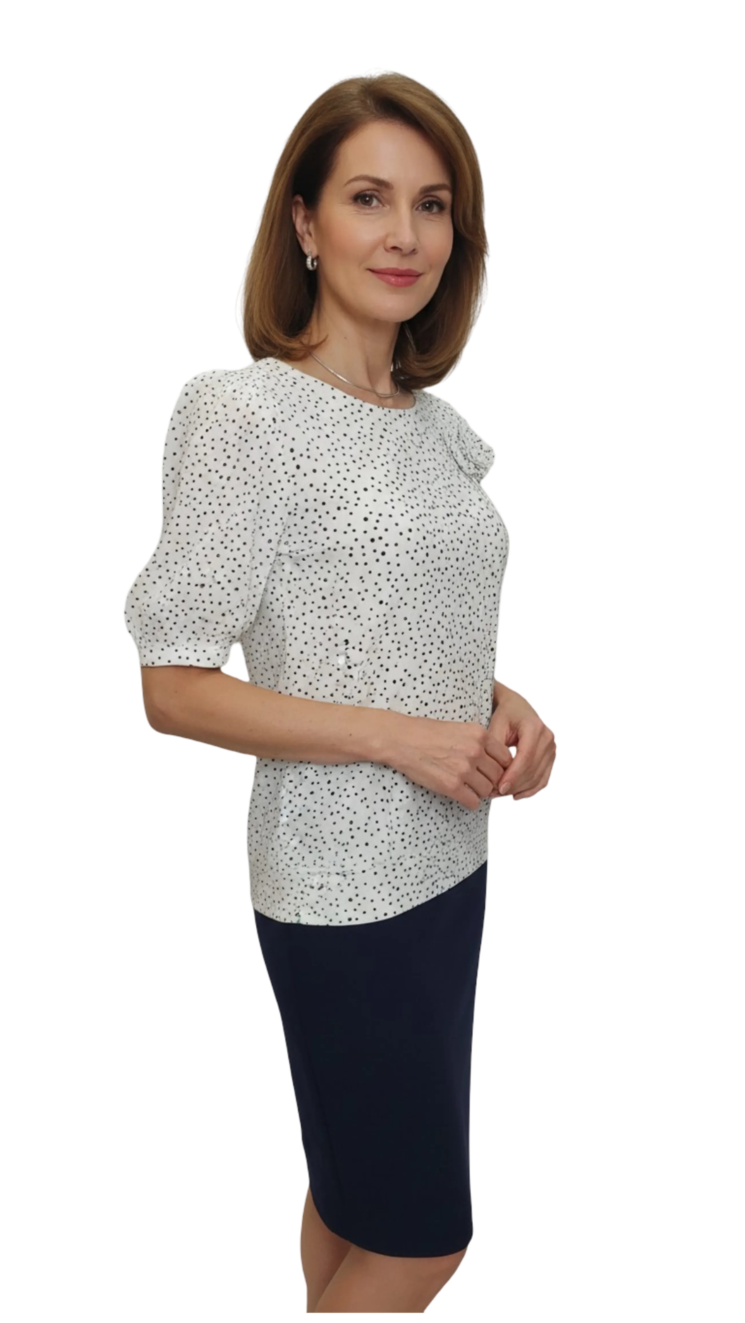 Magda white spotted rose blouse product image
