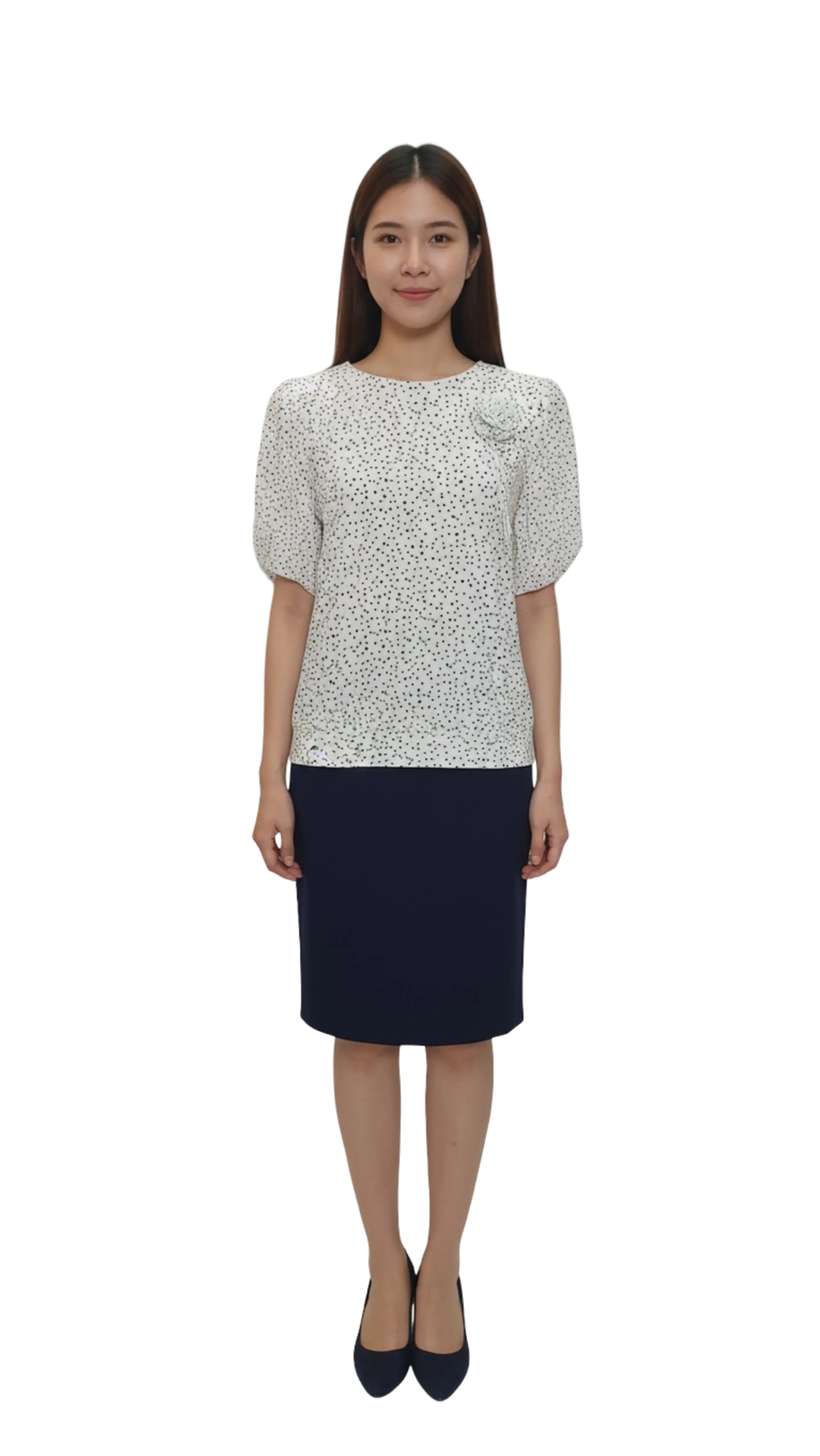Magda white spotted rose blouse product image