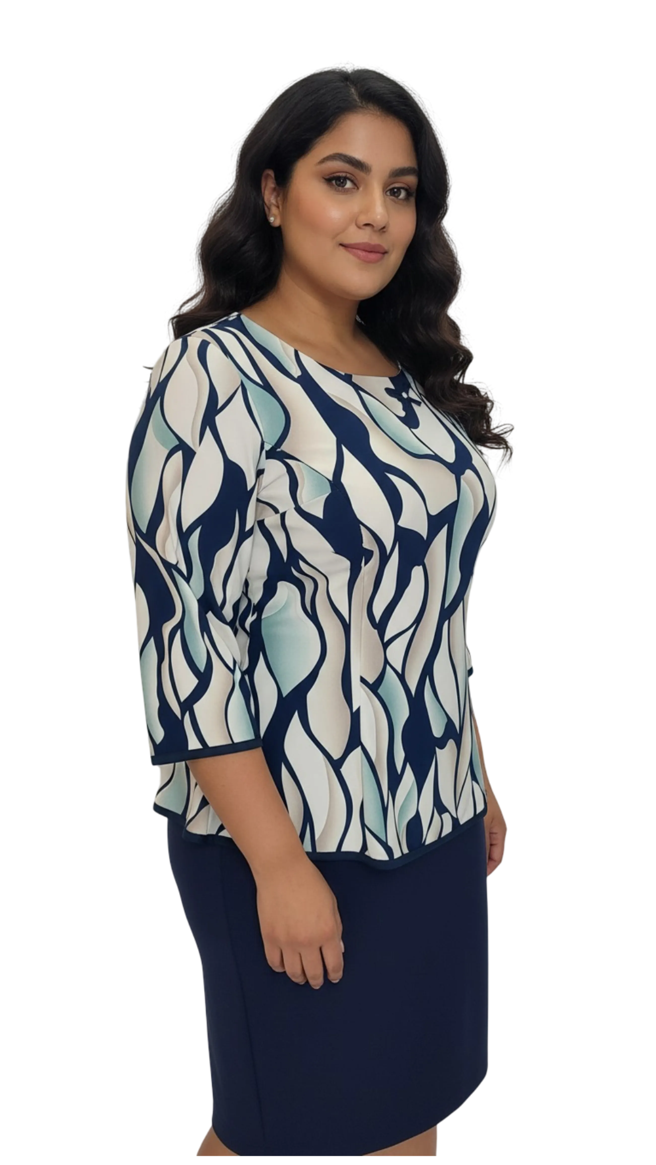 Sabrina turquoise pattern polo product image