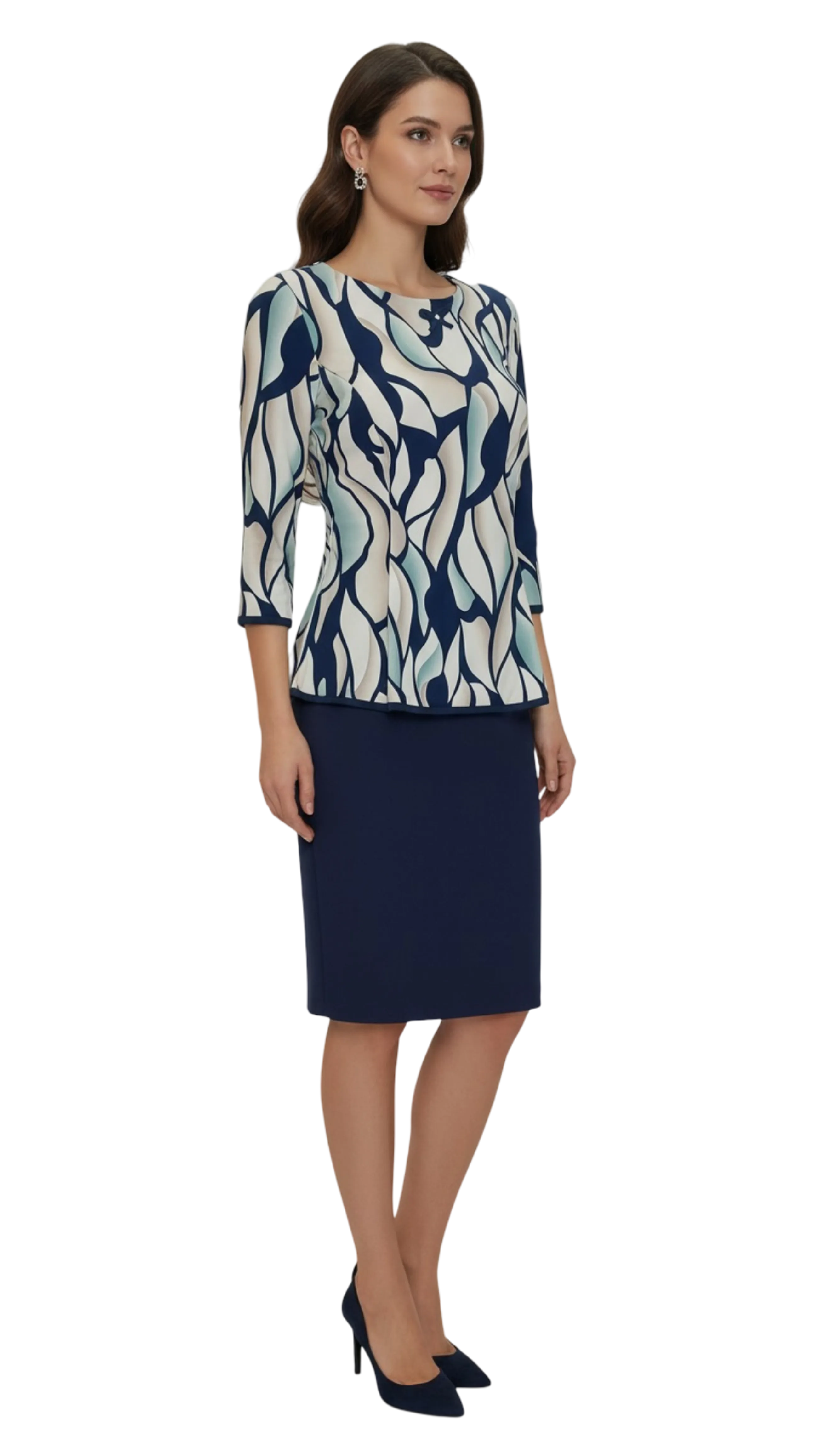 Sabrina turquoise pattern polo product image