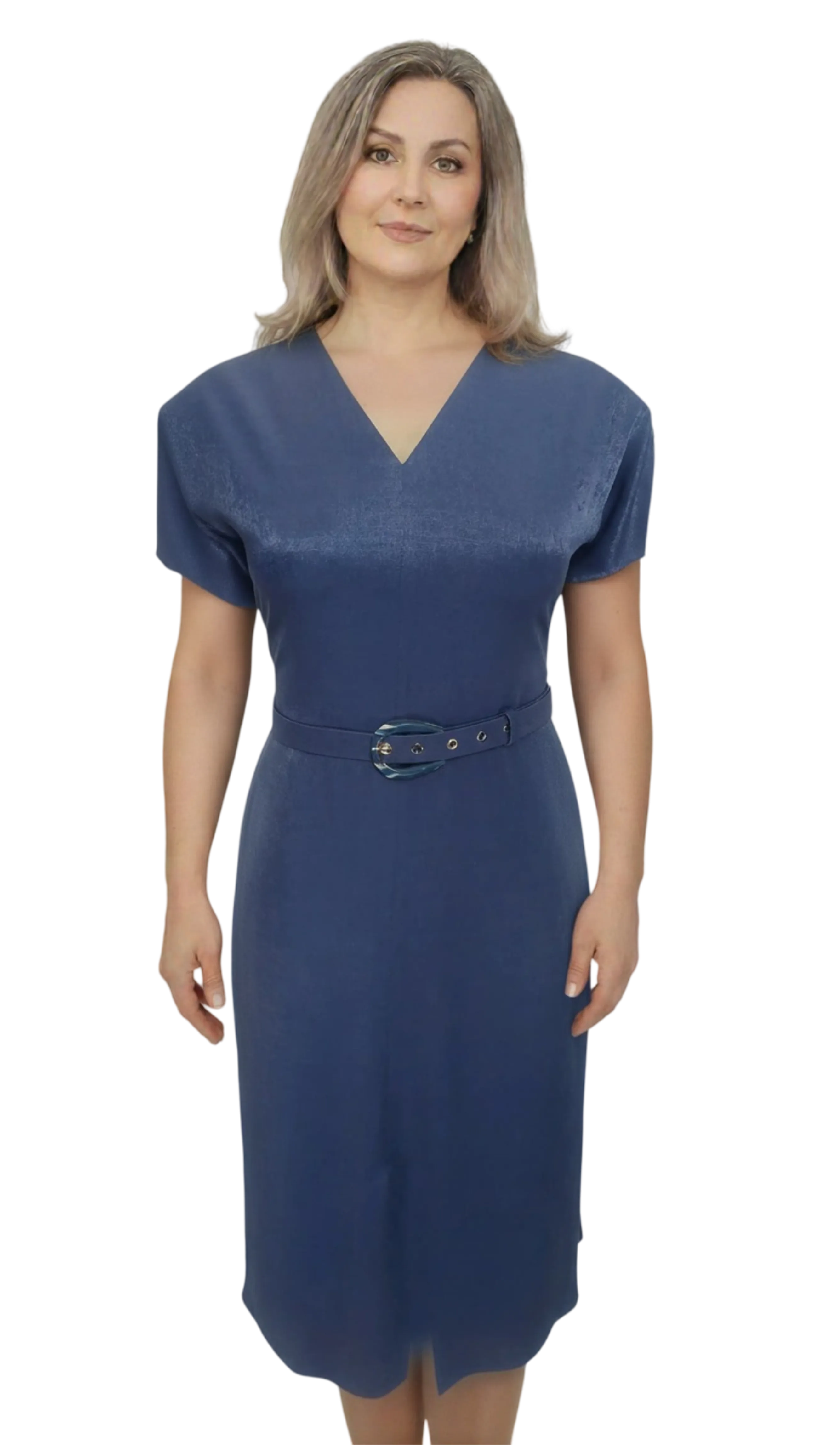 Navy blue V-neck top dress product image