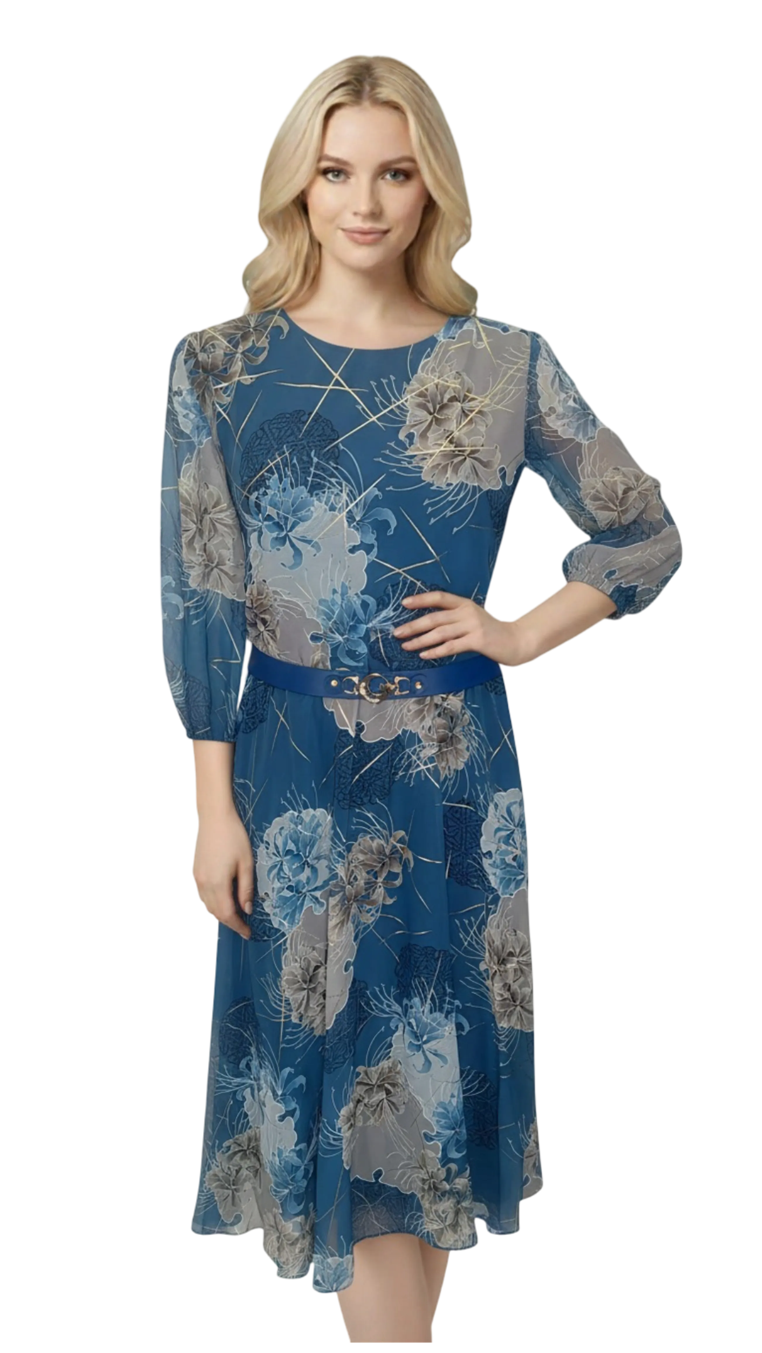 Delila muslin medium blue dress product image