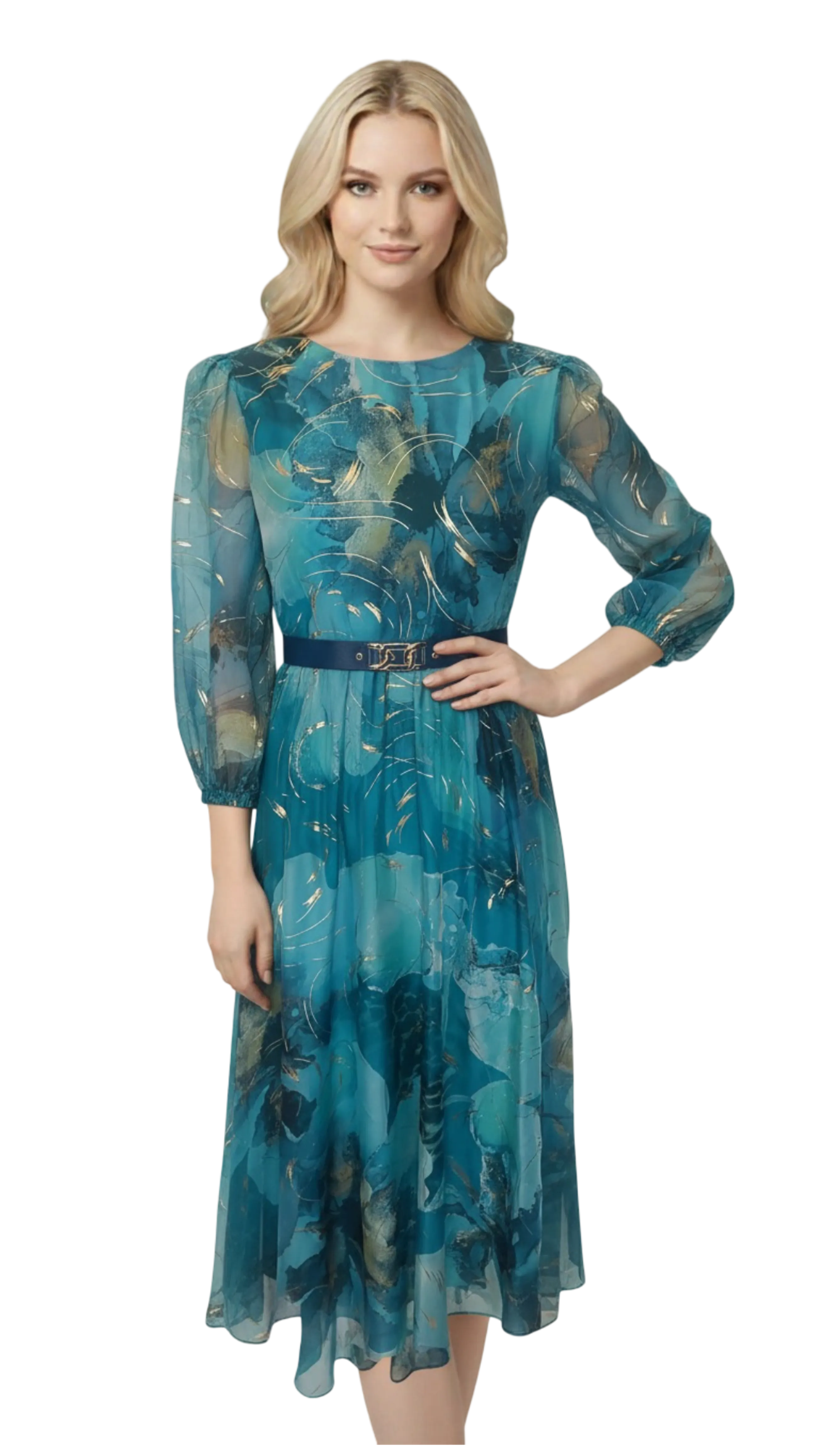 Delila muslin turquoise dress product image