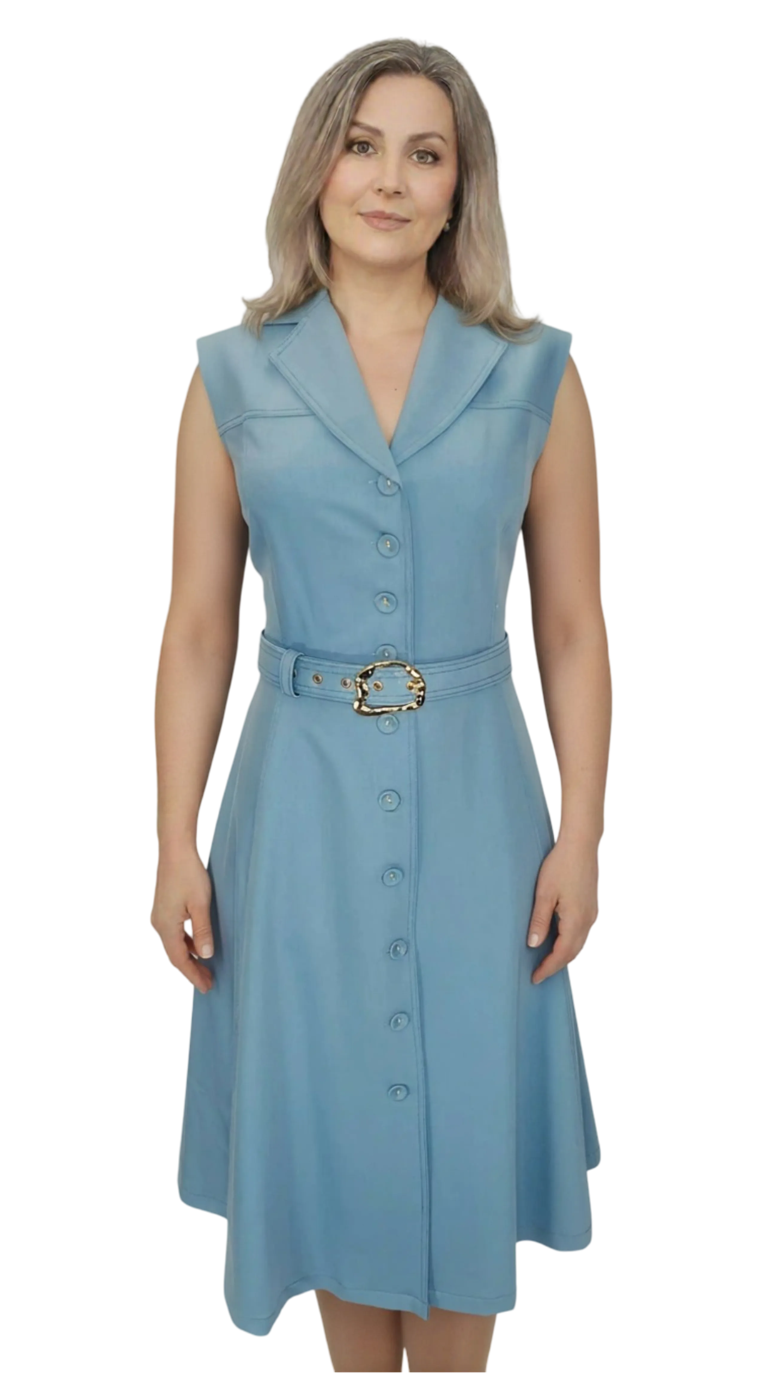 Purple shirt dress medium blue dress product image