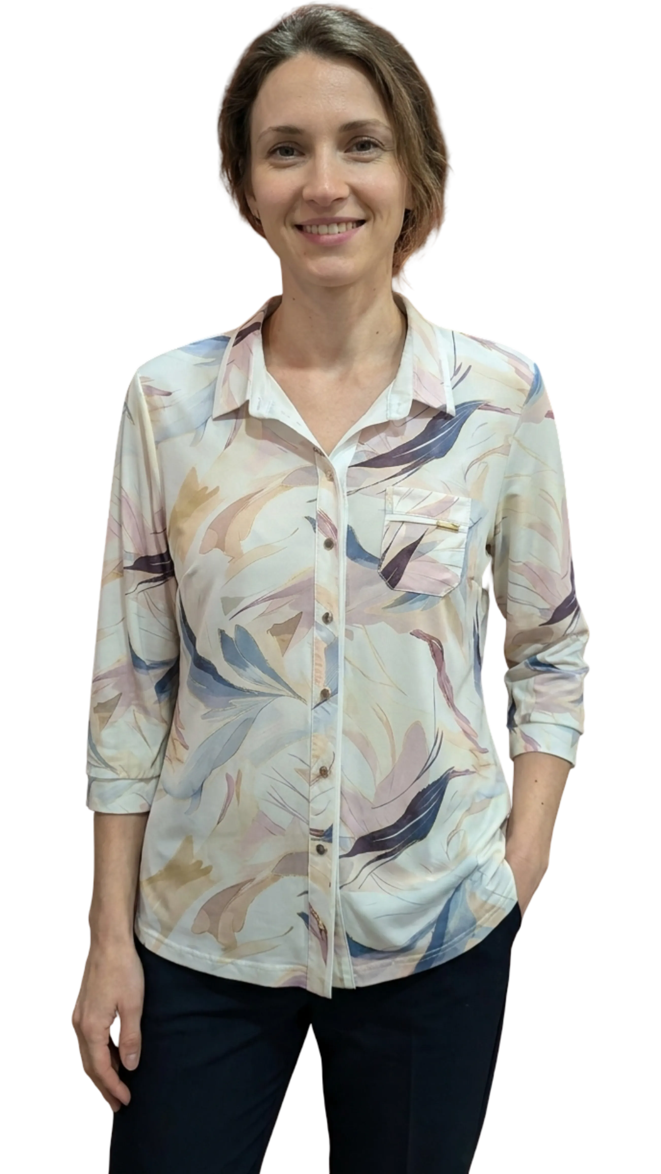 Aliz yellow pattern shirt blouse product image