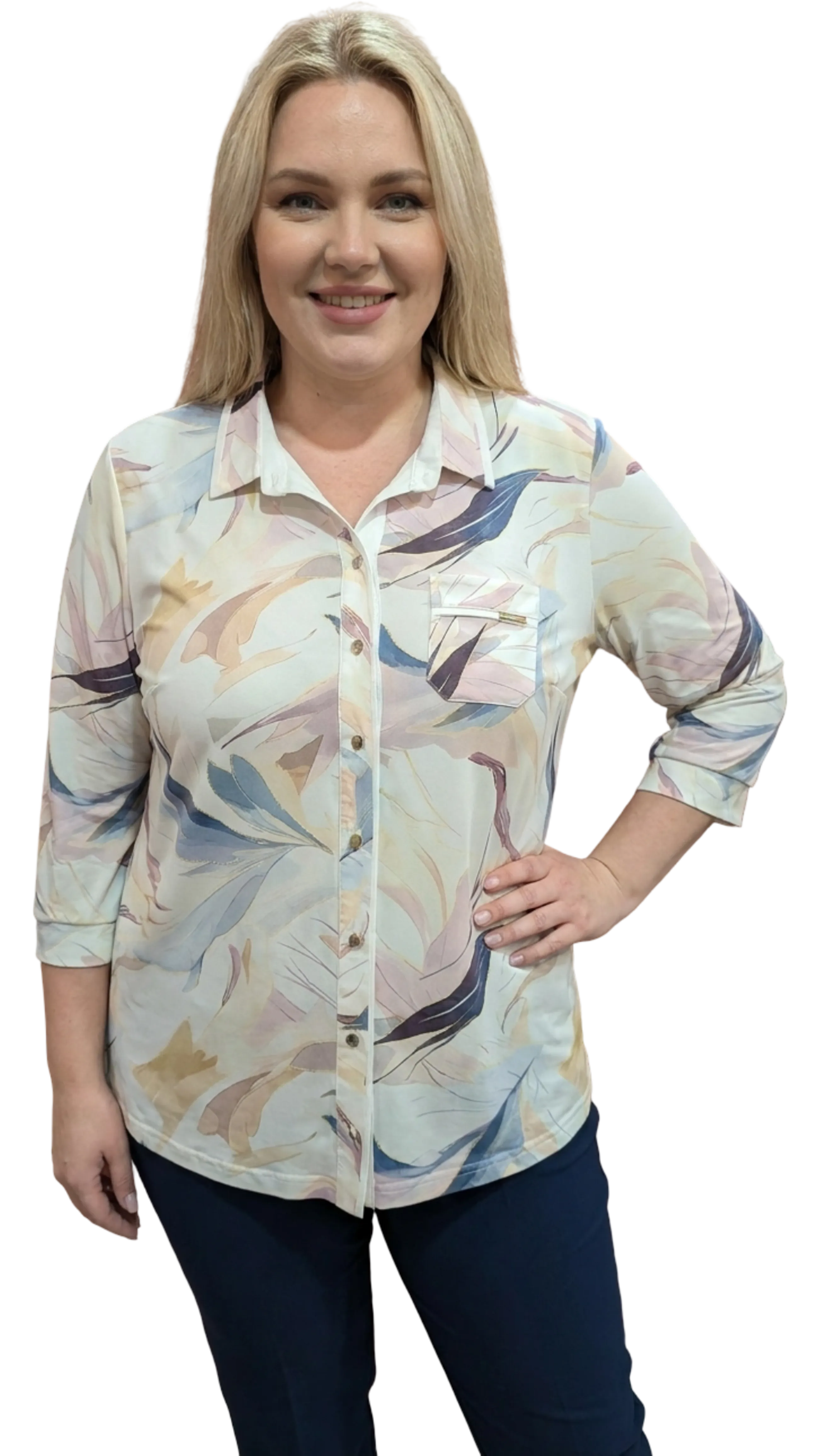 Aliz yellow pattern shirt blouse product image