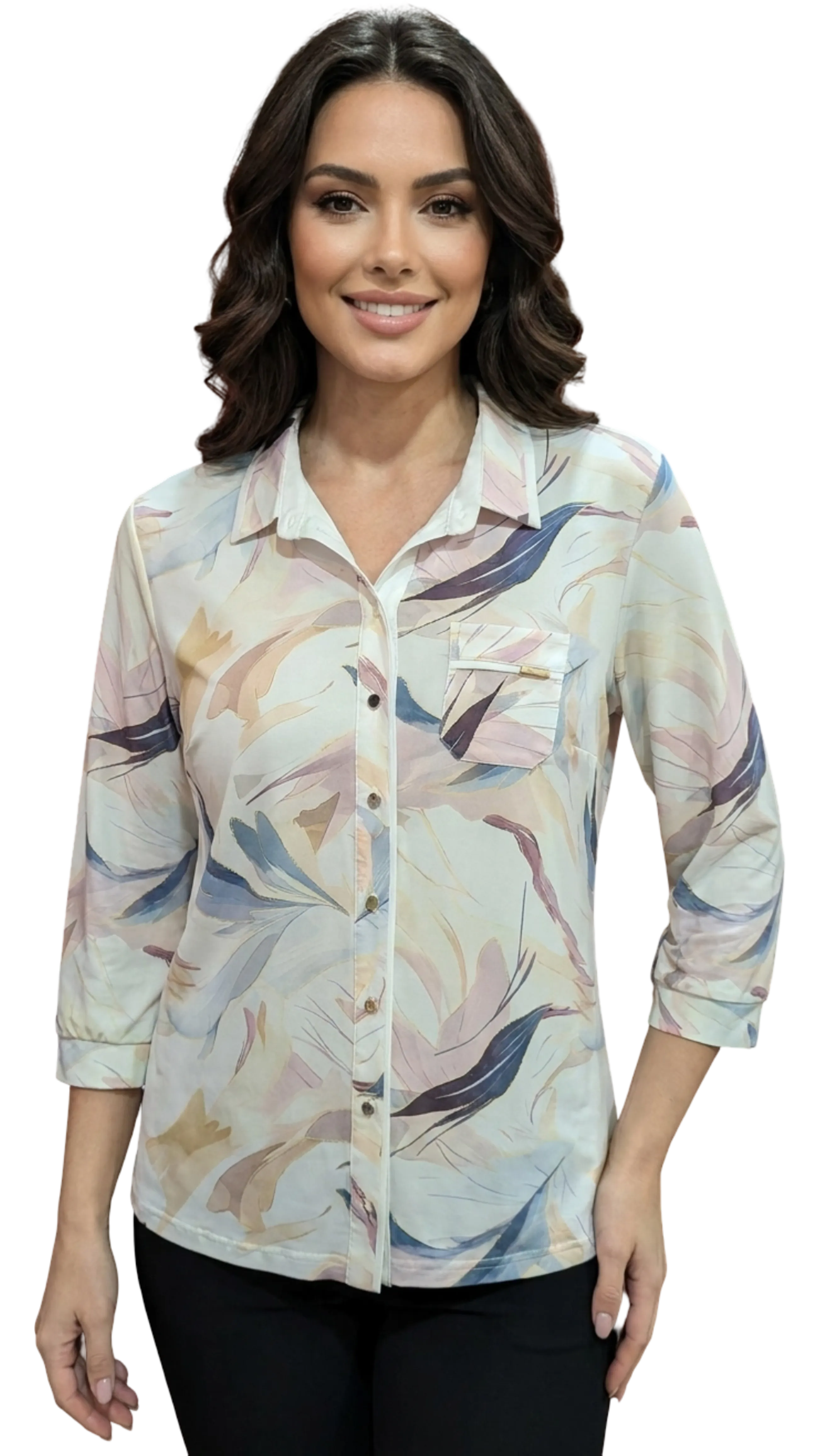 Aliz yellow pattern shirt blouse product image
