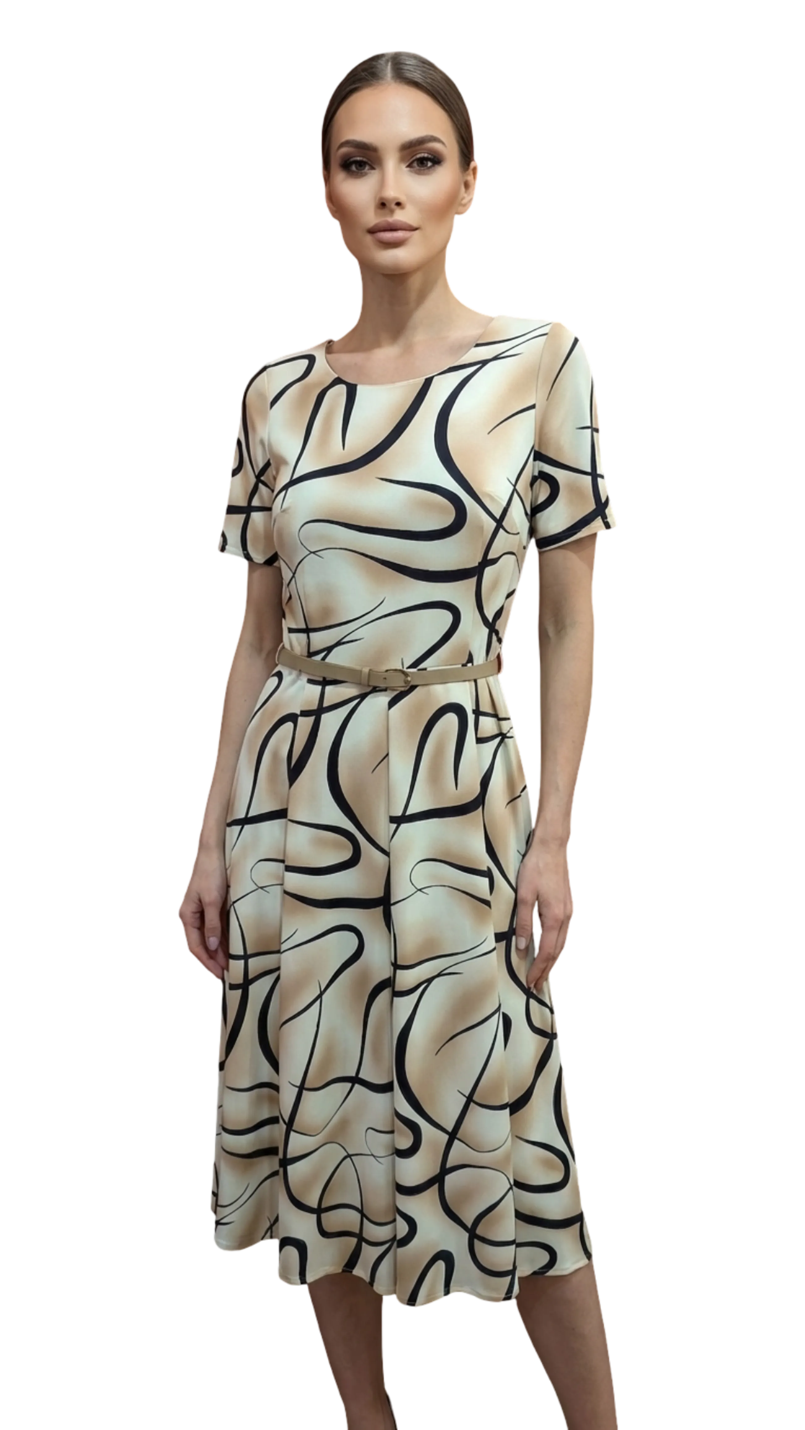 Gitta long beige pattern dress product image