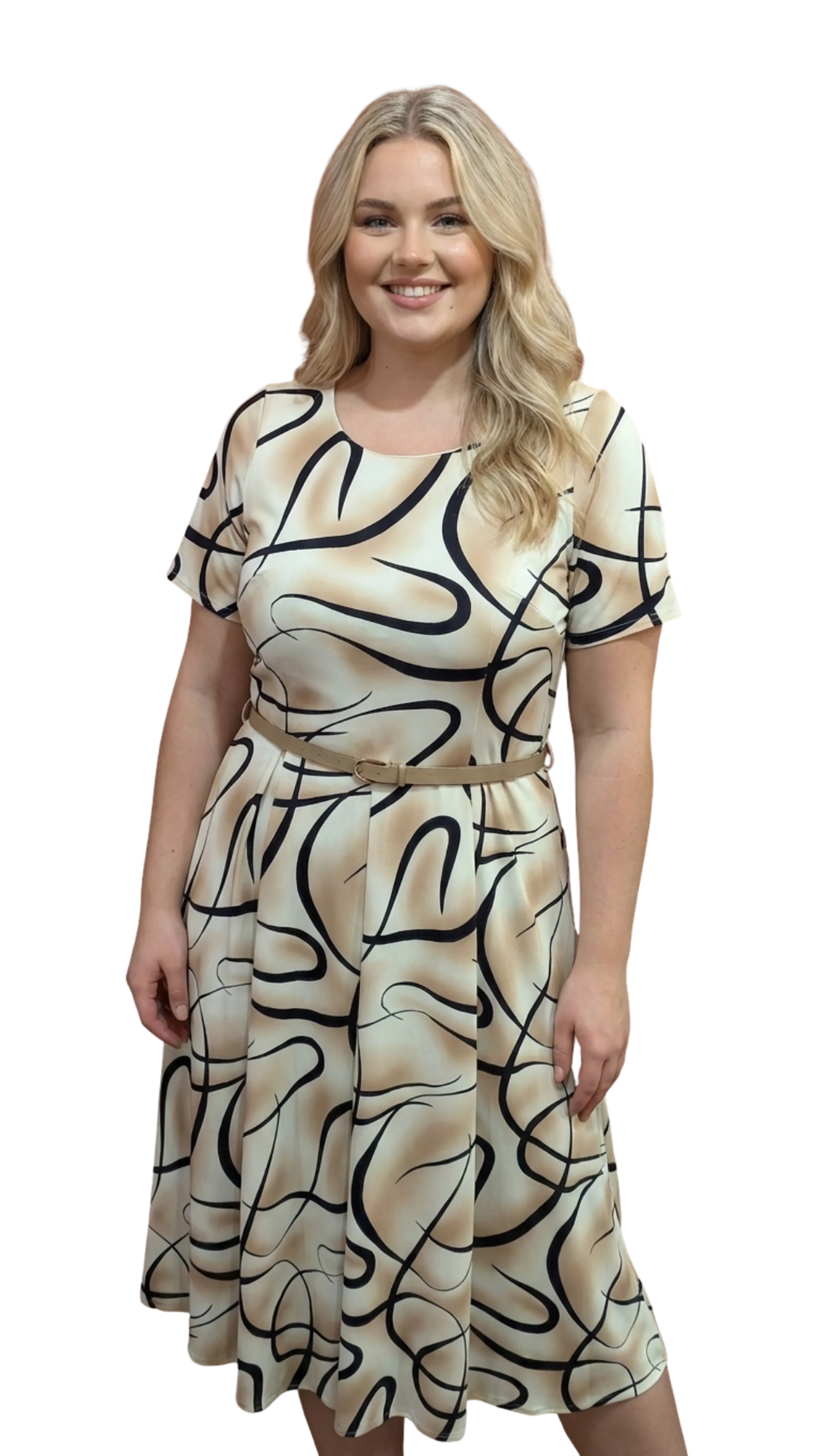 Gitta long beige pattern dress product image