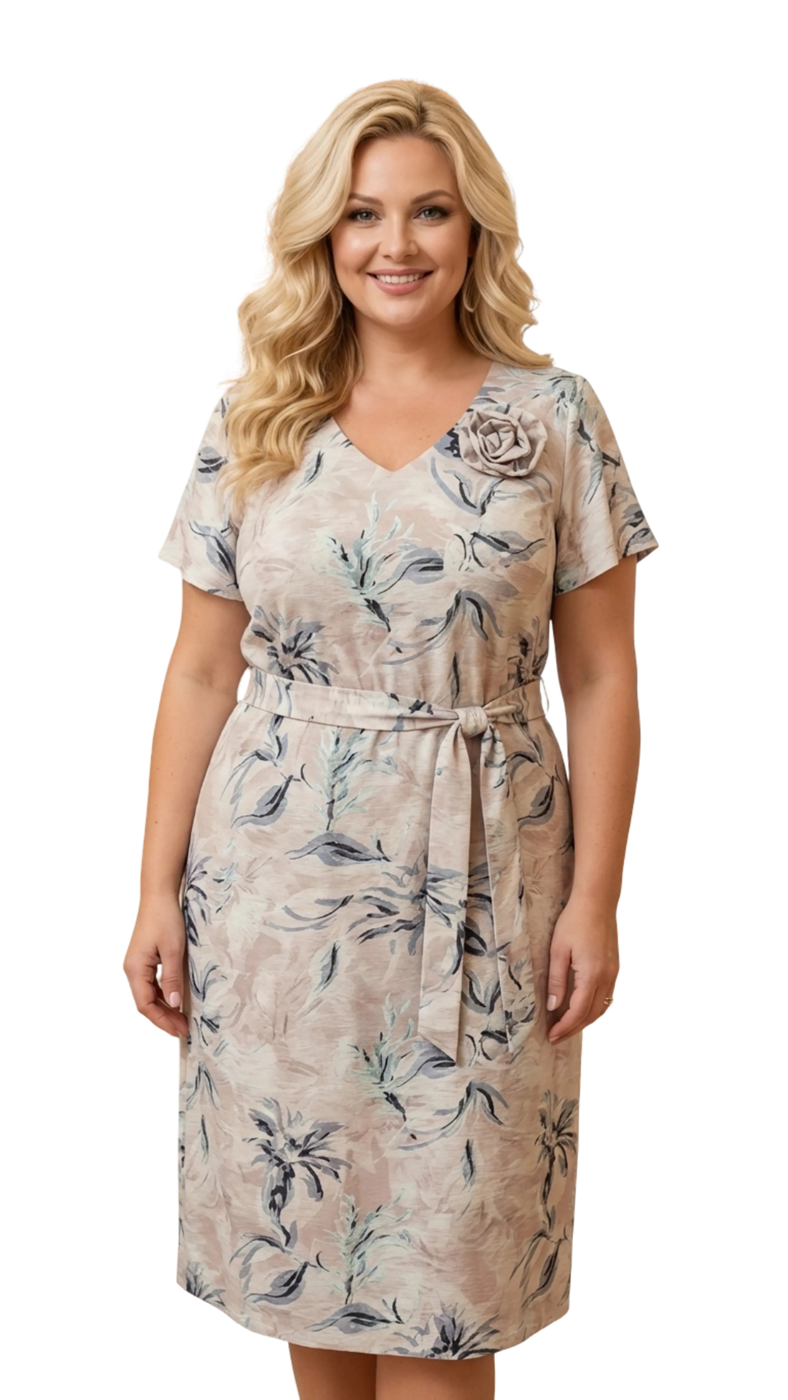 Gabi decorated with purple patterned roses dress product image