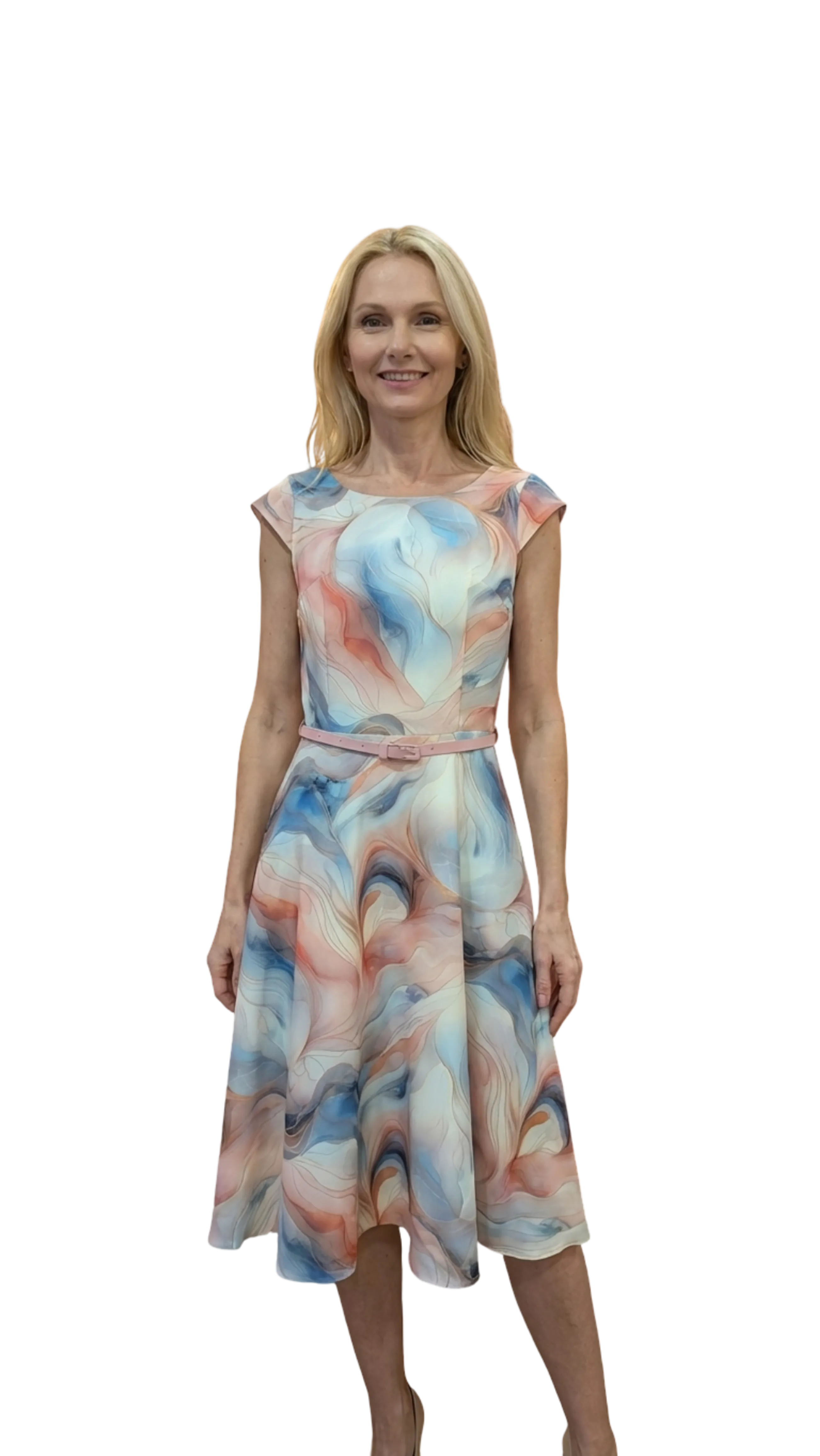 Gitta long orange pattern dress product image