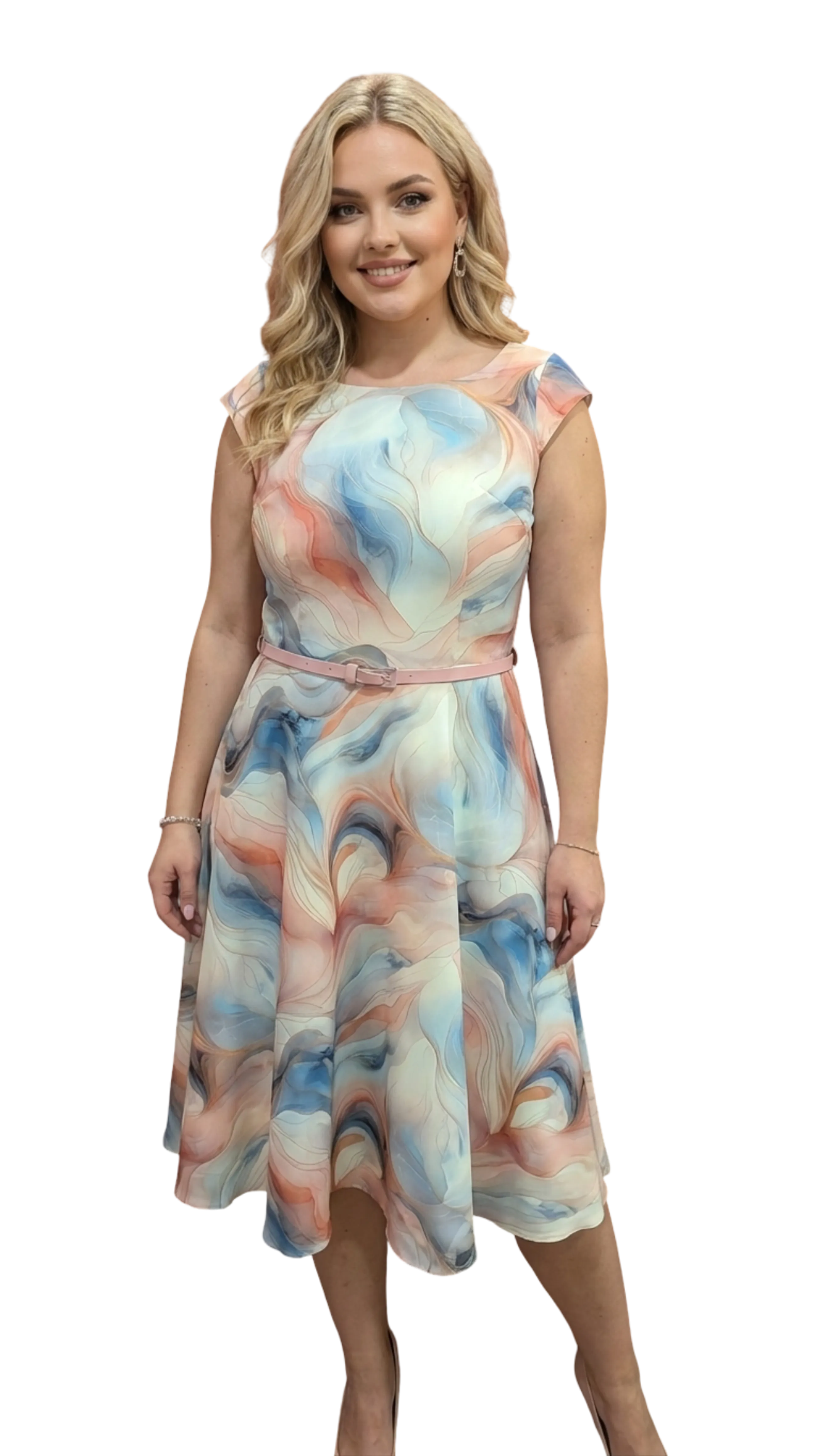 Gitta long orange pattern dress product image