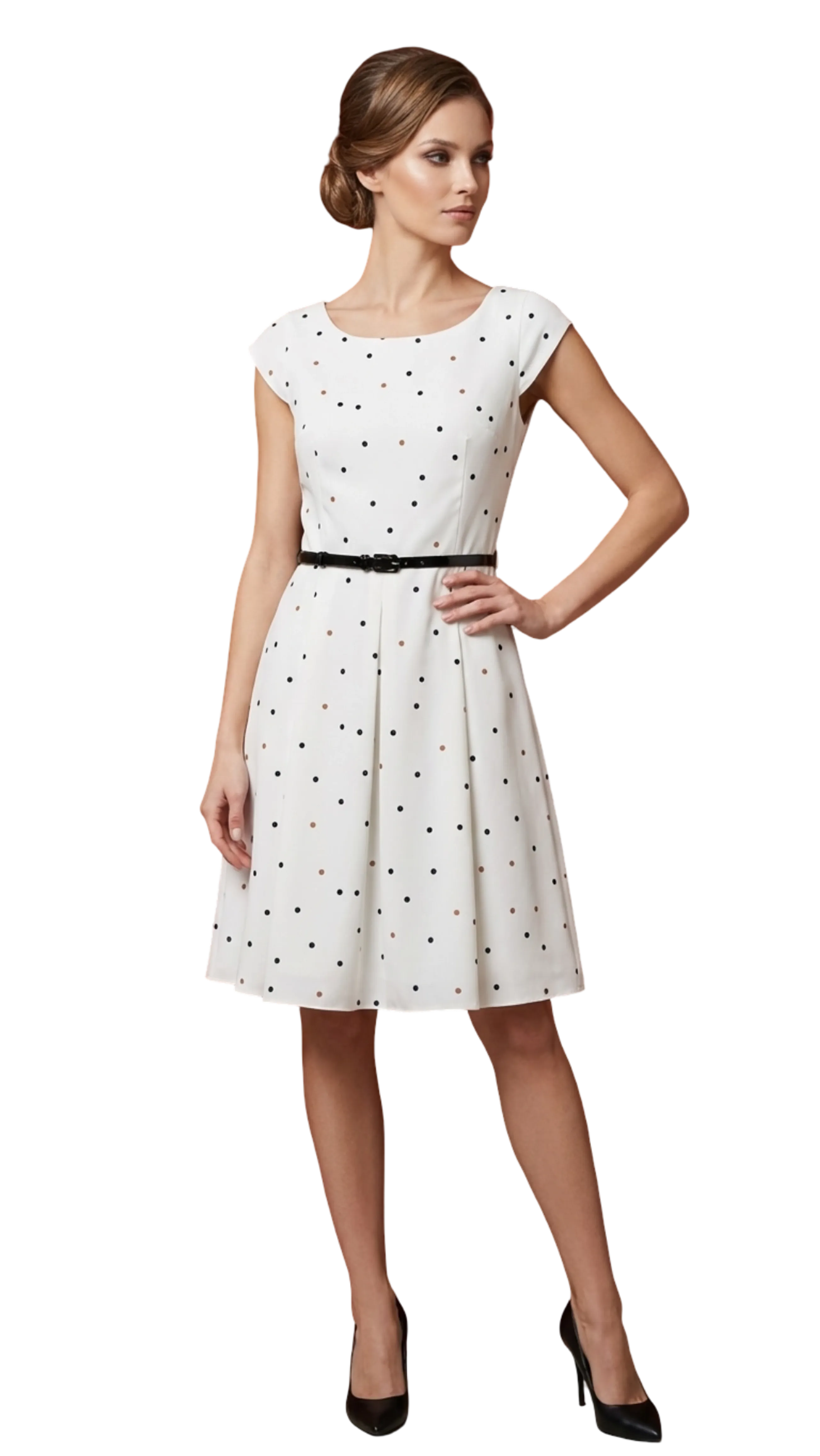 Gitta cream speckled dress product image