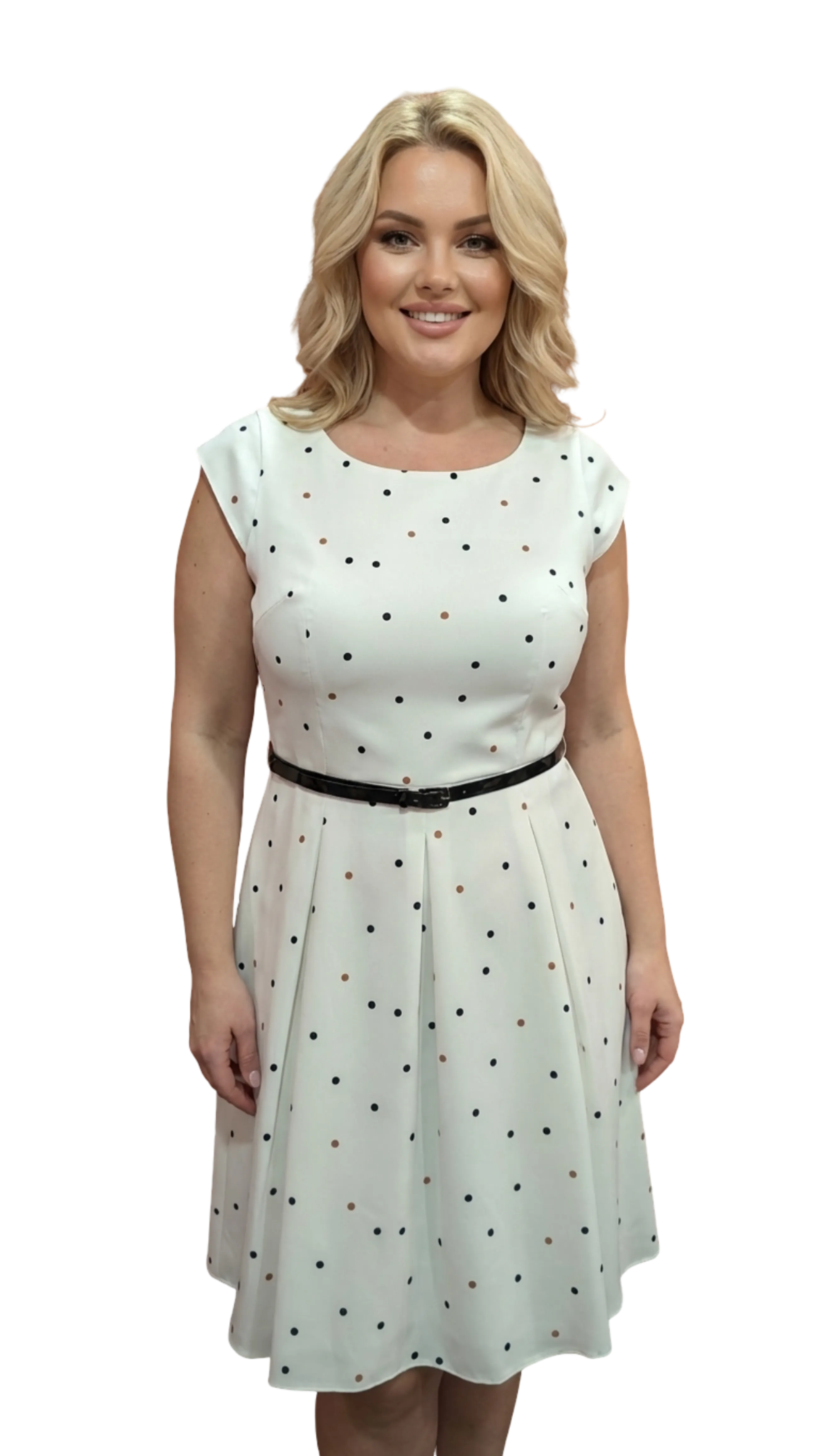 Gitta cream speckled dress product image
