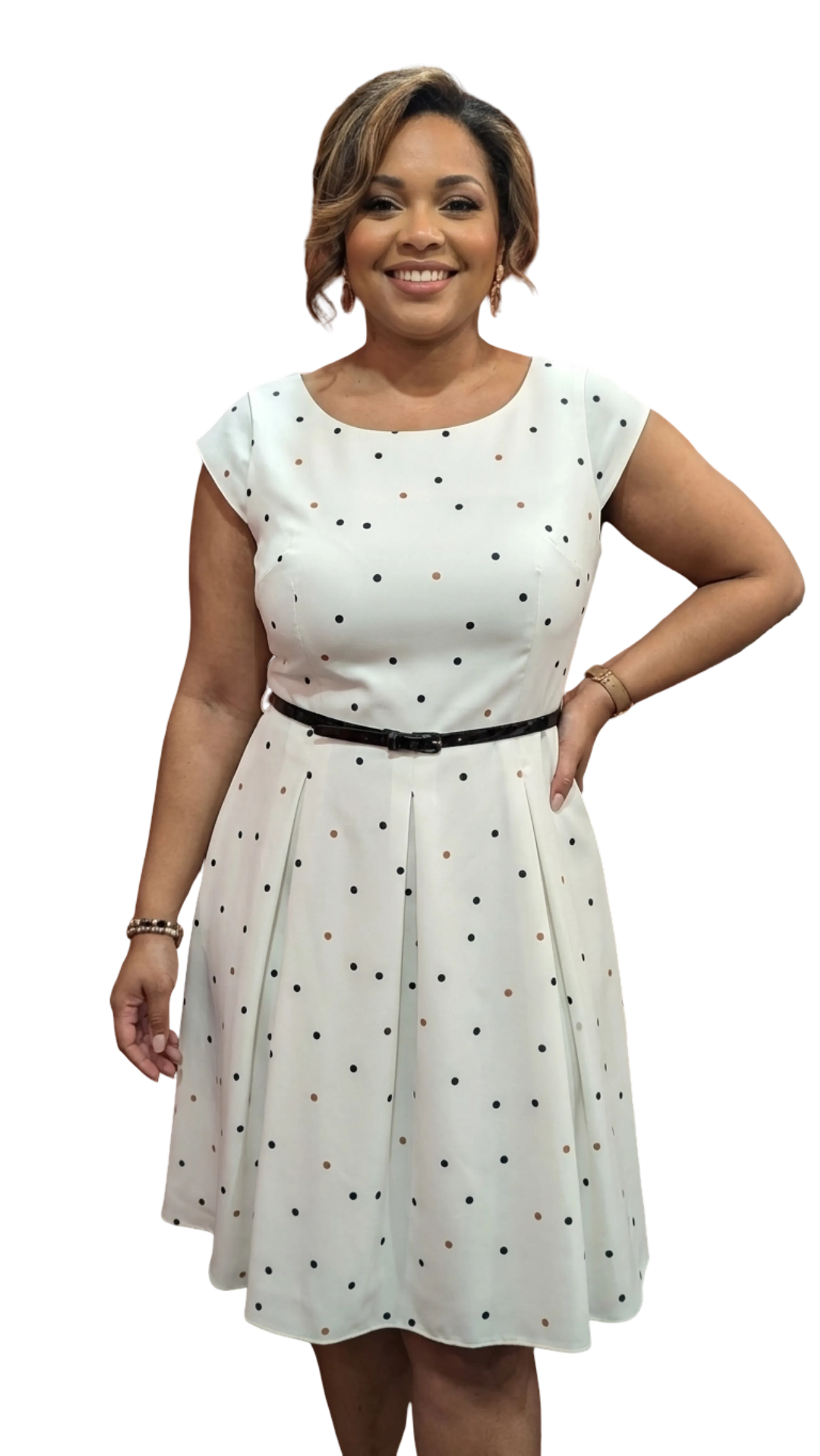 Gitta cream speckled dress product image