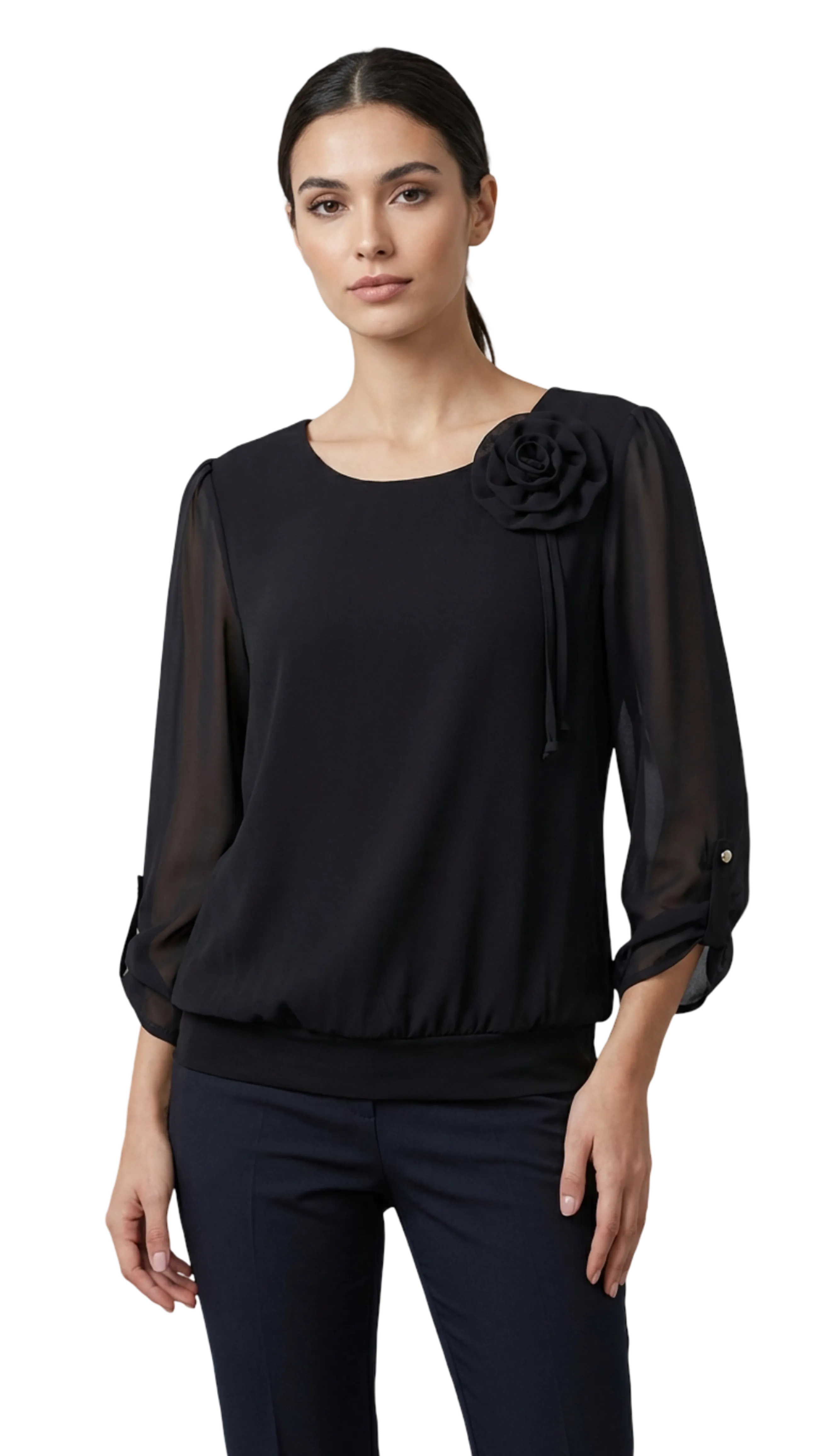 Magda decorated with black roses blouse product image