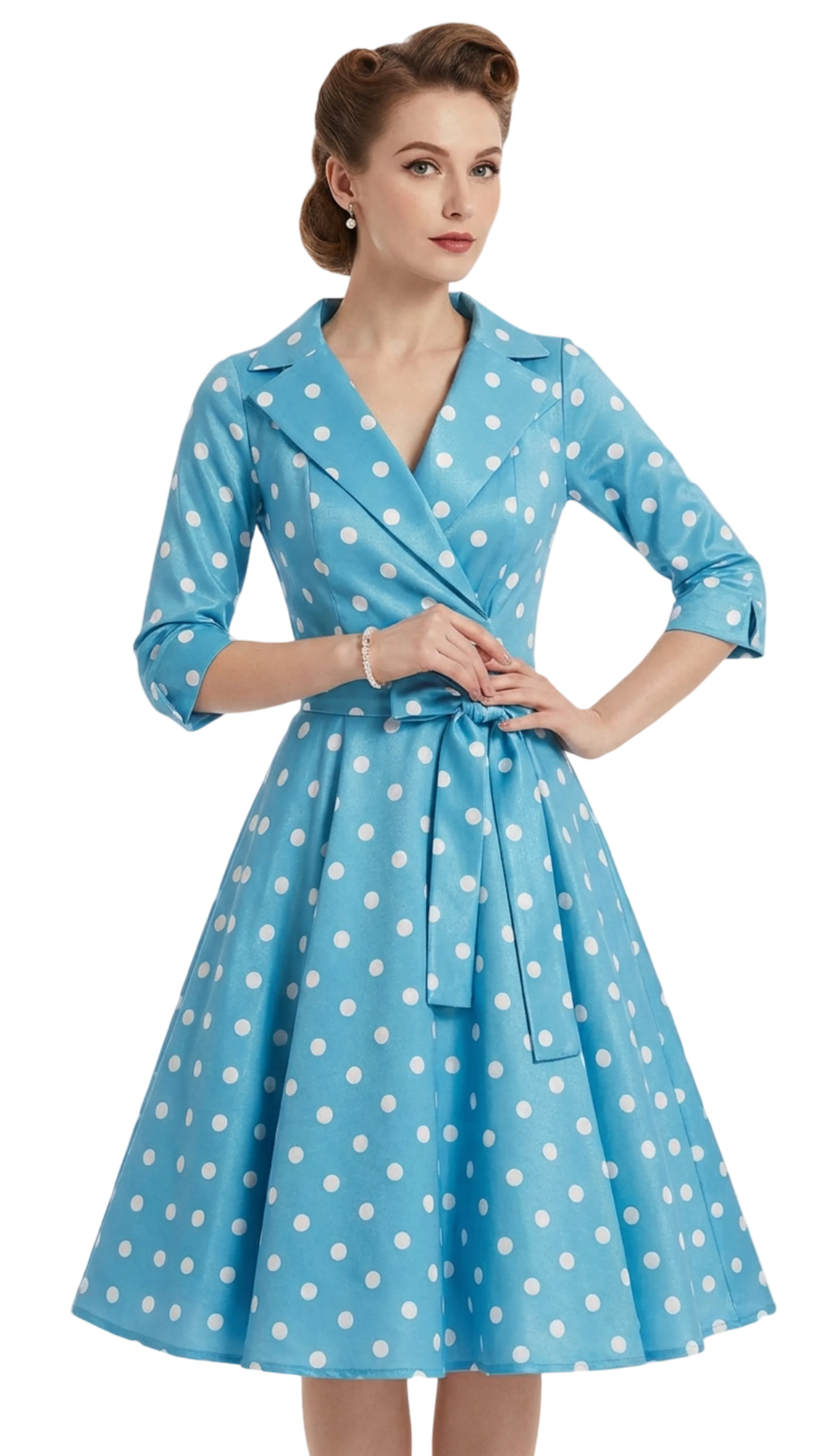 Margin medium blue speckled dress product image