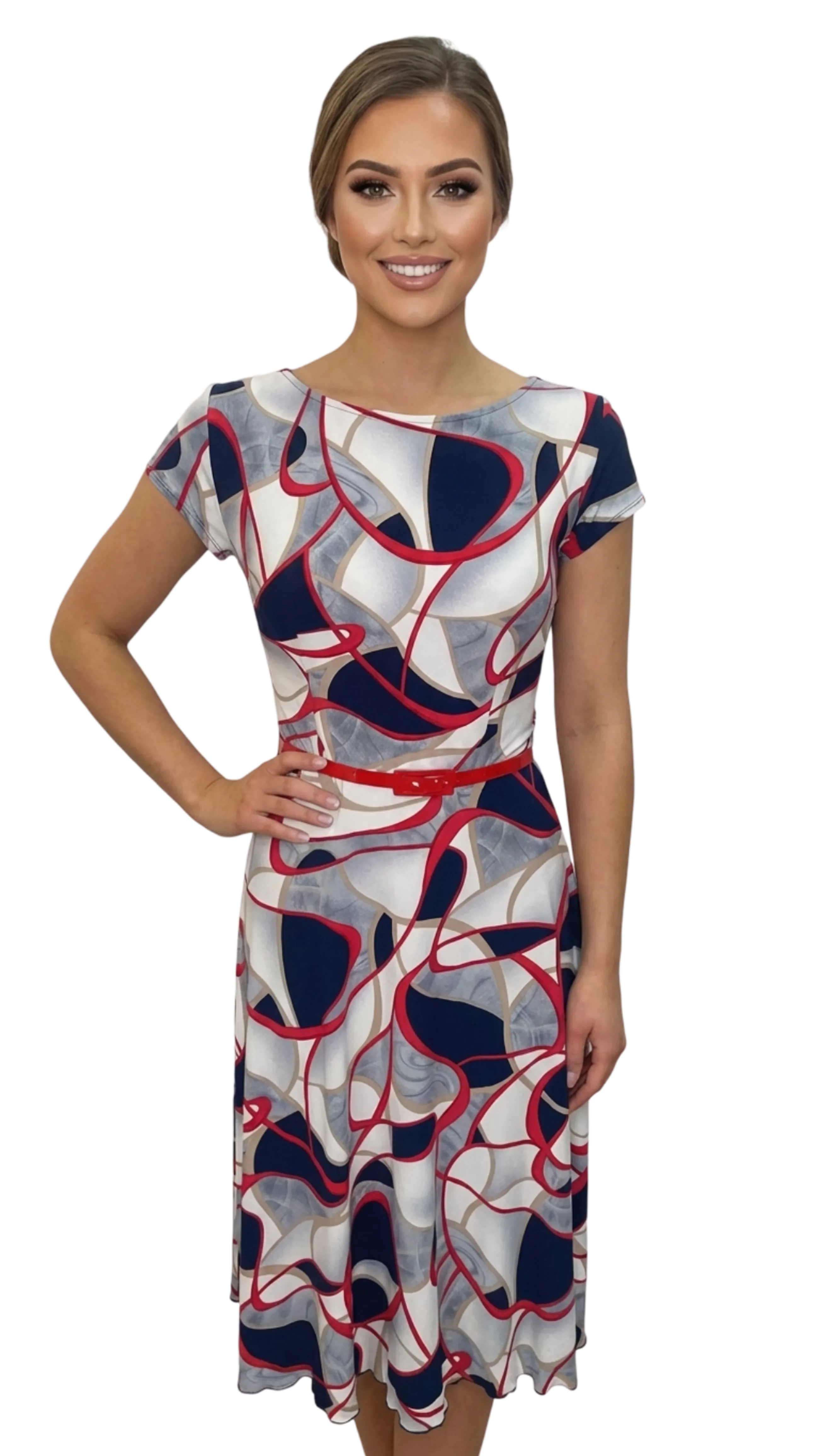 Abigél red circle pattern dress product image