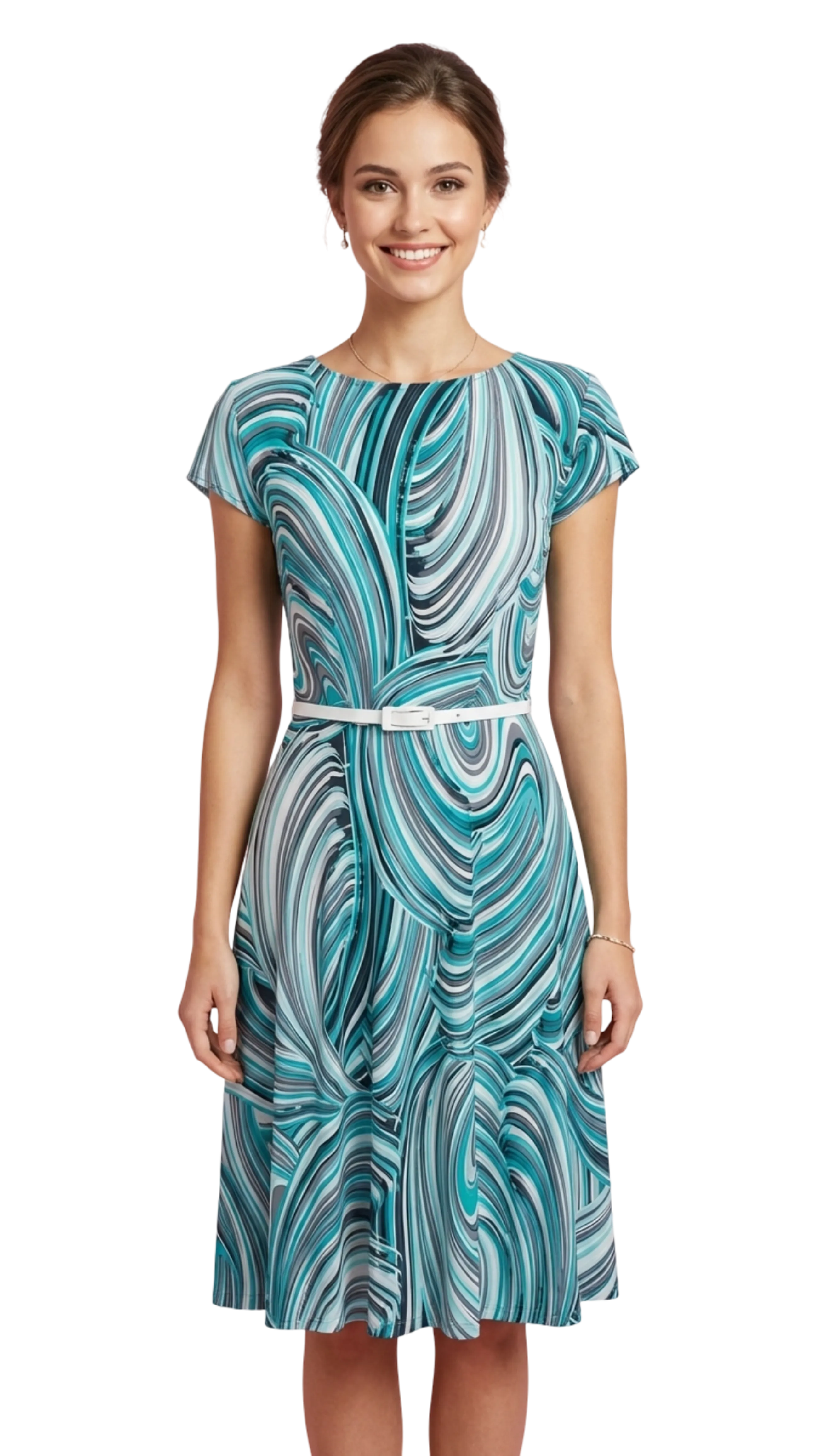 Abigél turquoise pattern dress product image